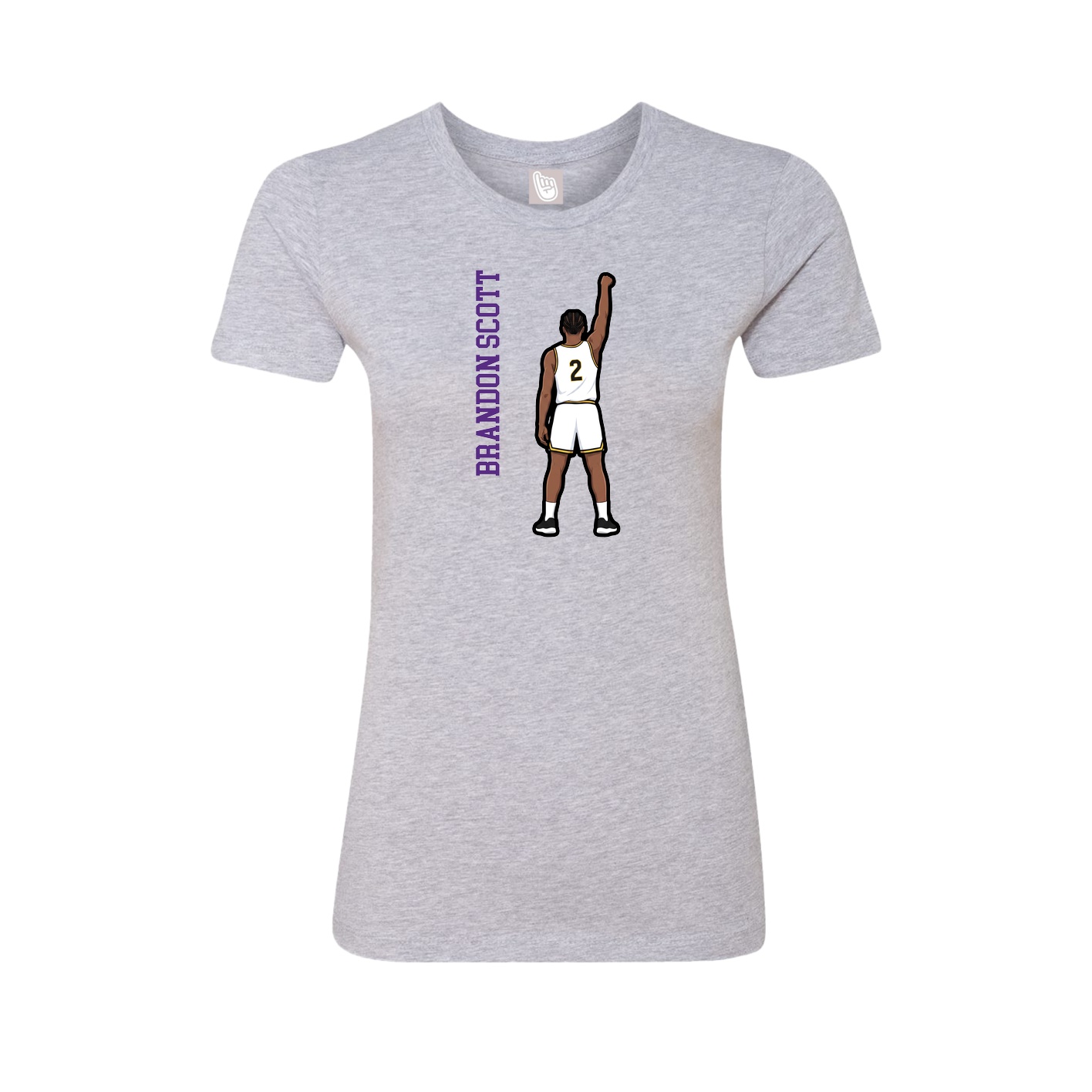 Womens Tee — Name Vertical in Grey