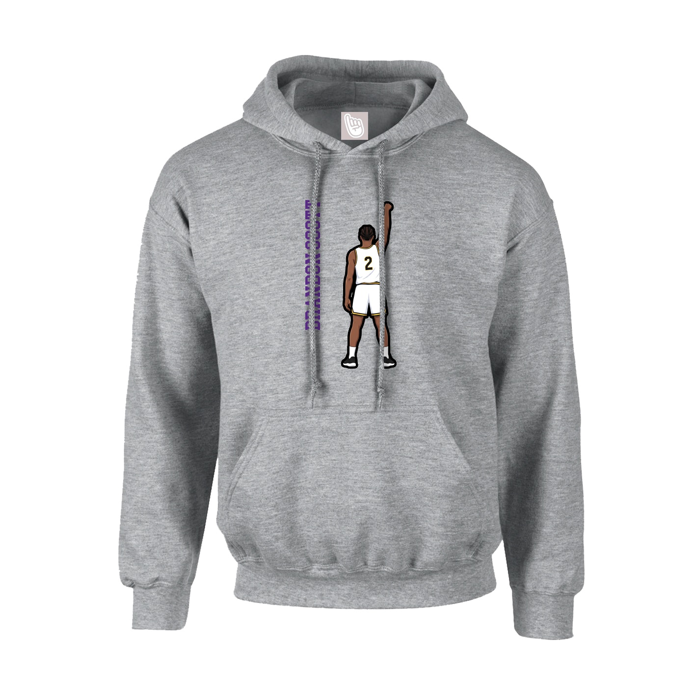 Youth Hoodie — Name Vertical in Grey