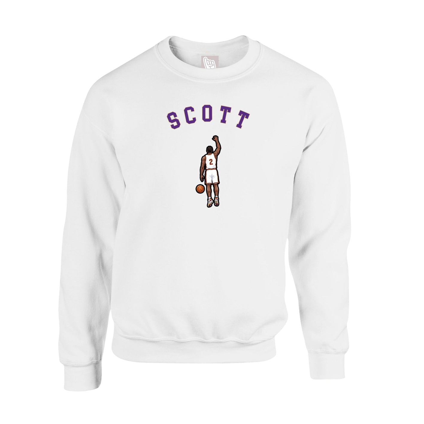 Fleece Crew — Shirsey Arch in White