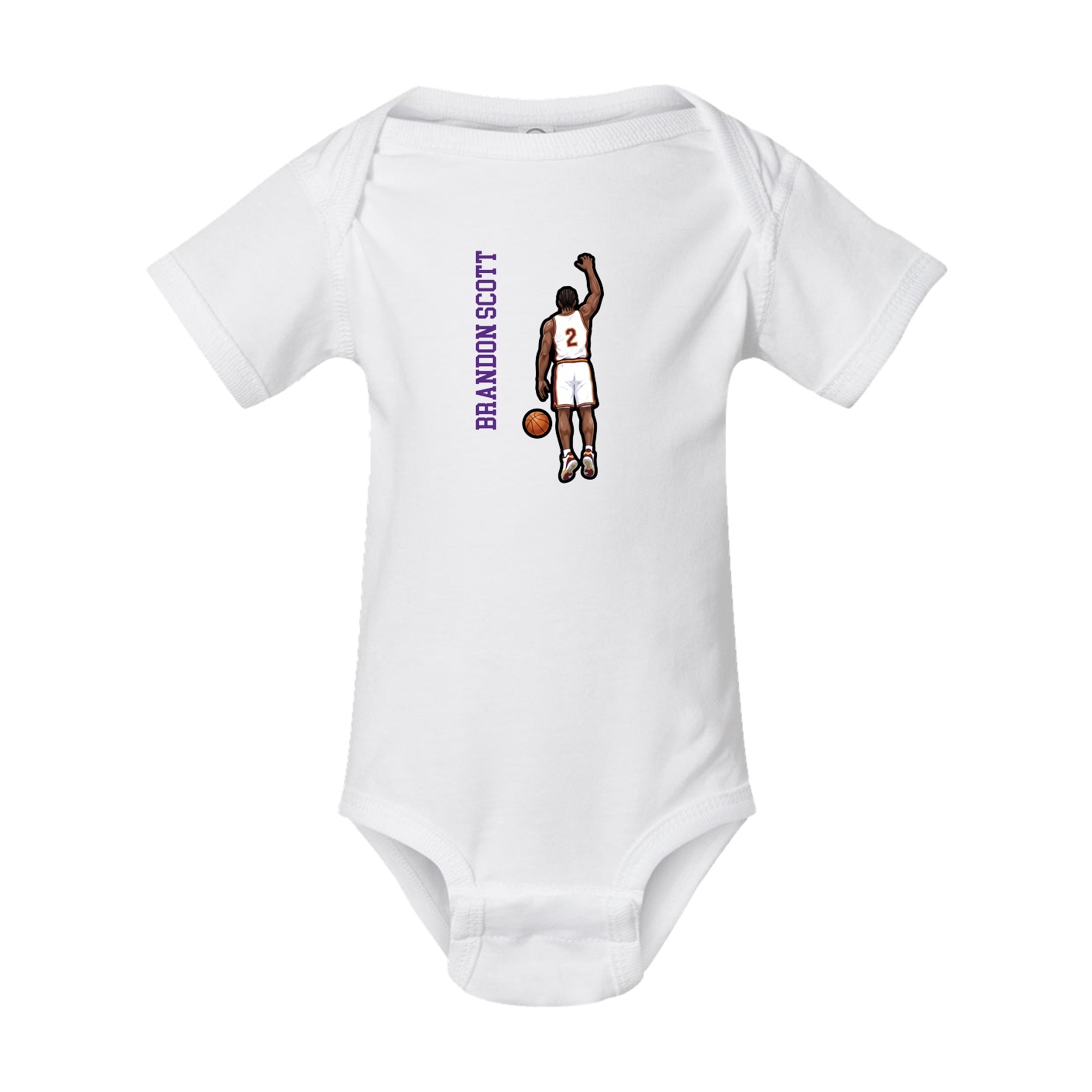 Baby Onesie — Name Vertical in White
