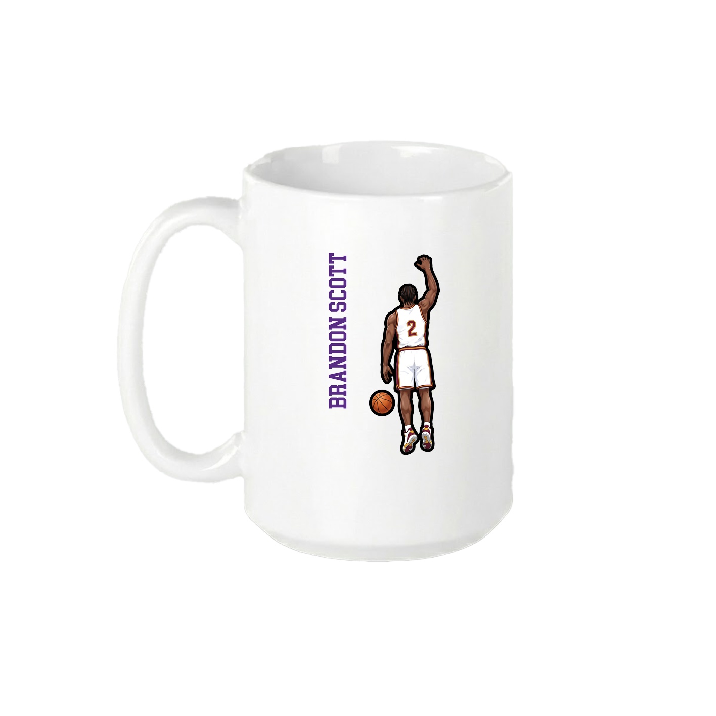 15oz Coffee Mug — Name Vertical in White