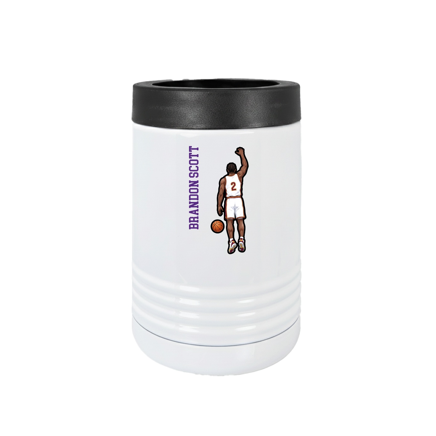 Beverage Holder — Name Vertical in White