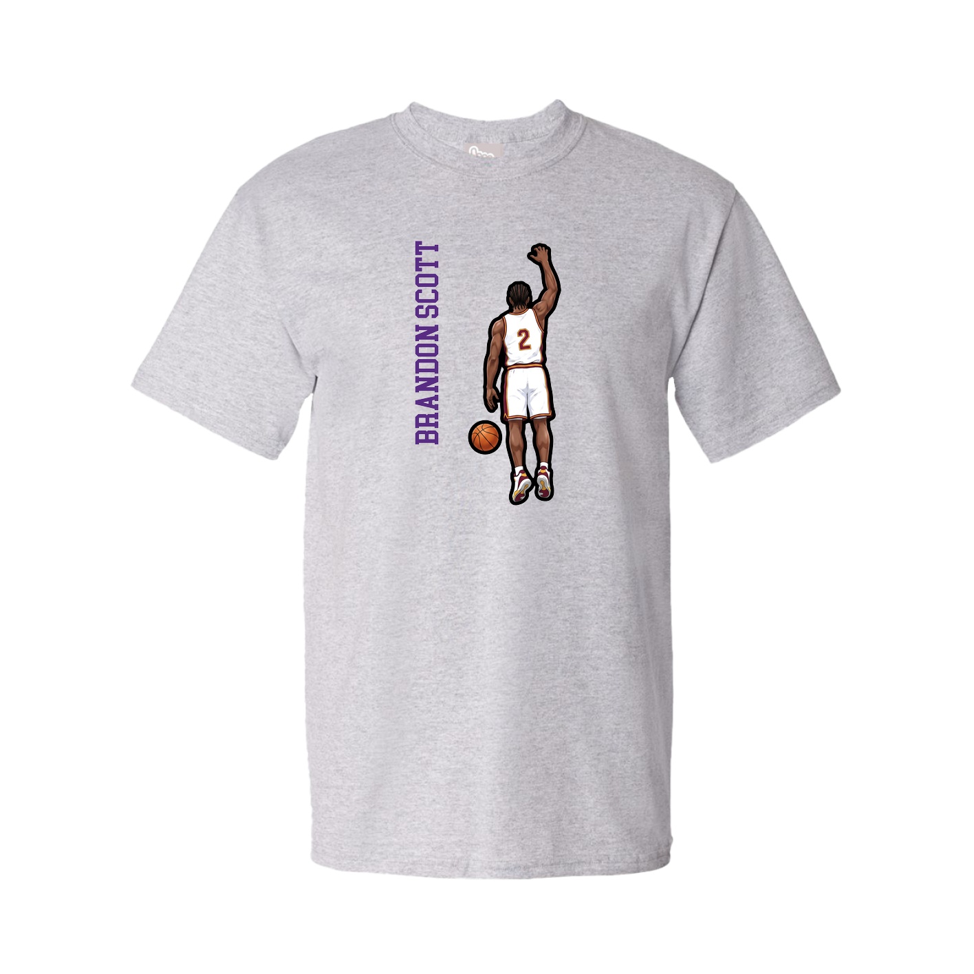 Tee — Name Vertical in Grey