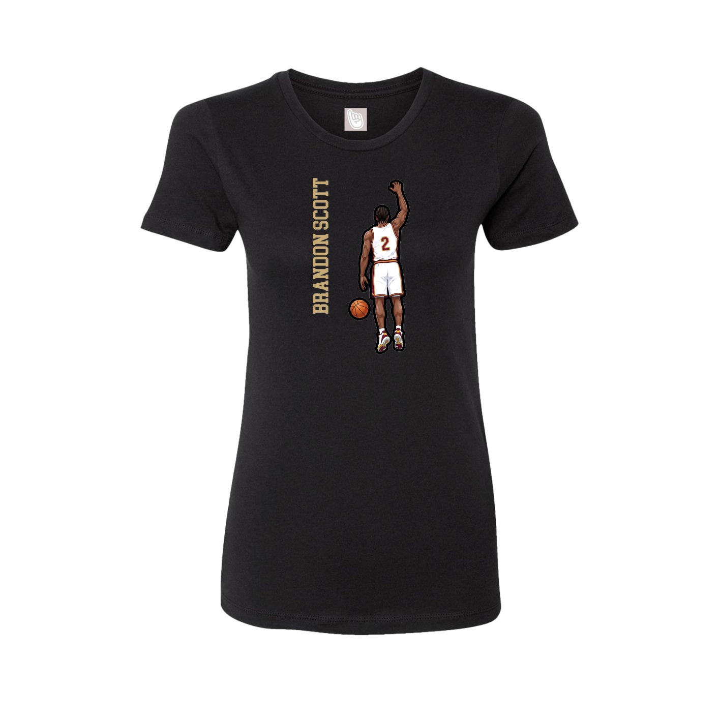 Womens Tee — Name Vertical in Black