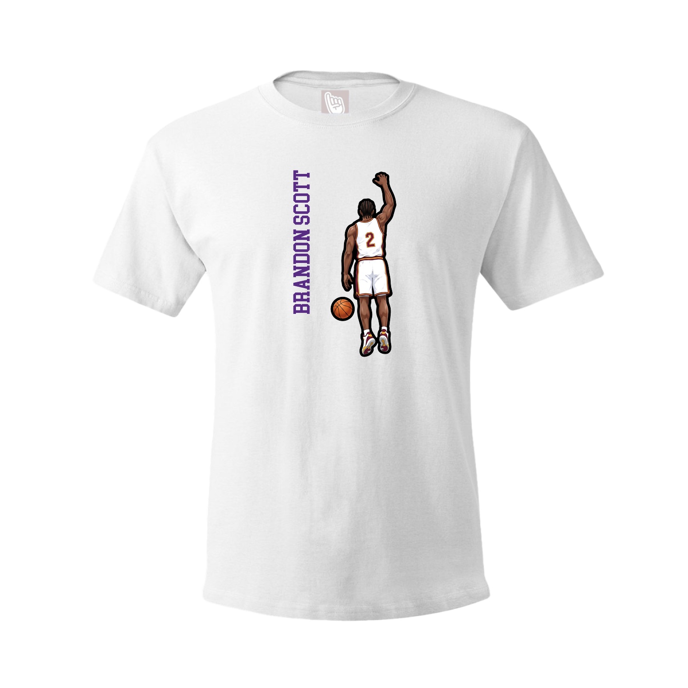 Youth Tee — Name Vertical in White