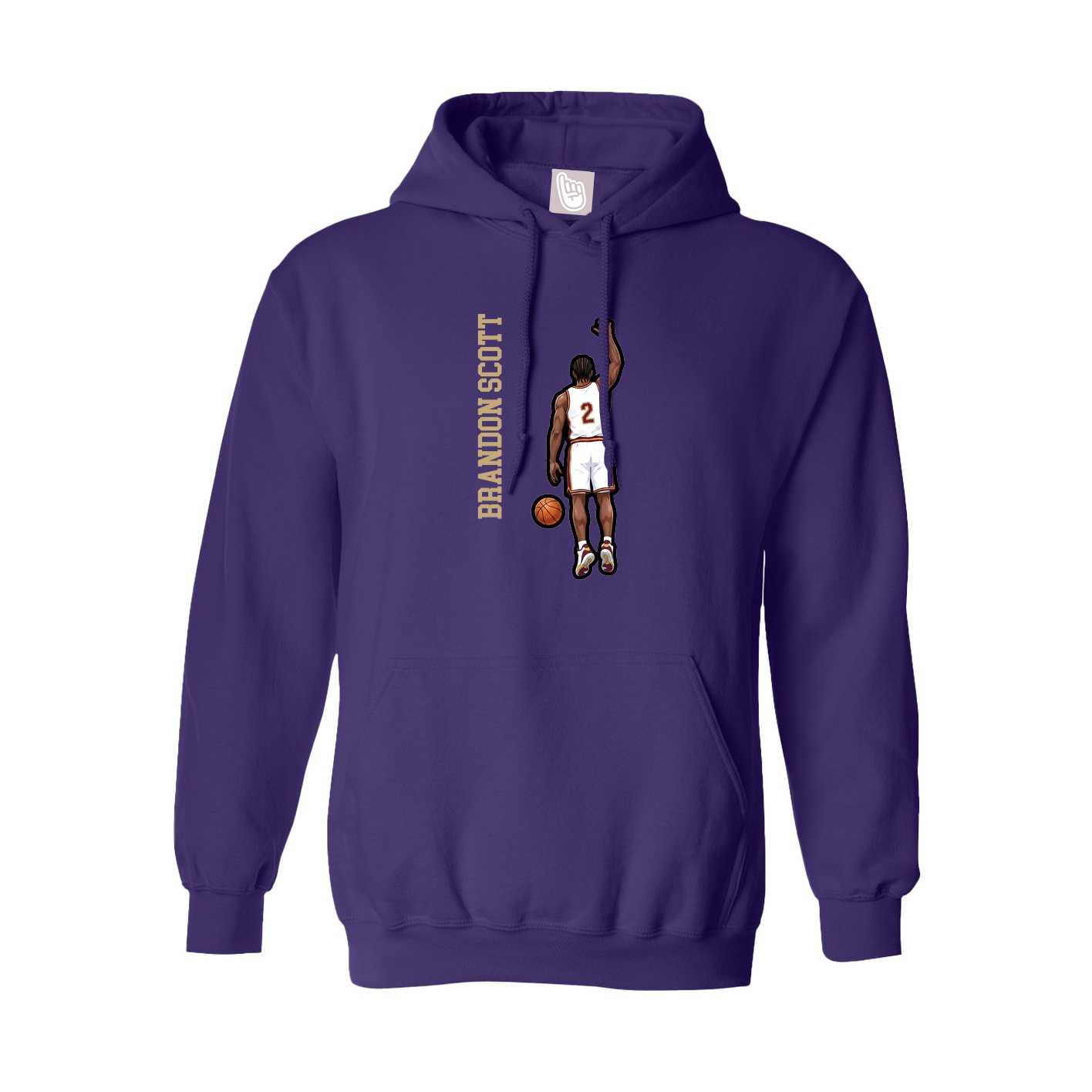 Hoodie — Name Vertical in Purple