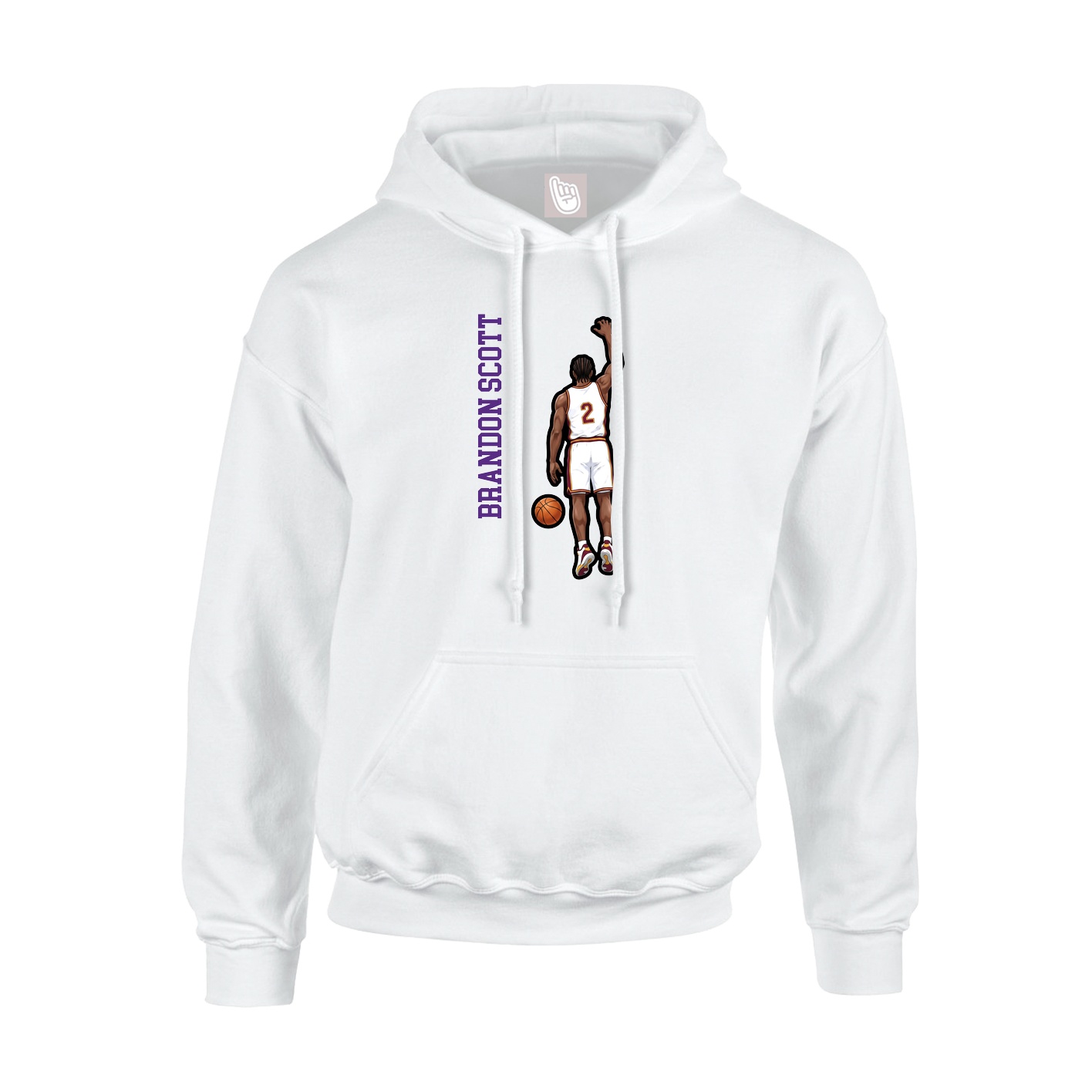 Hoodie — Name Vertical in White