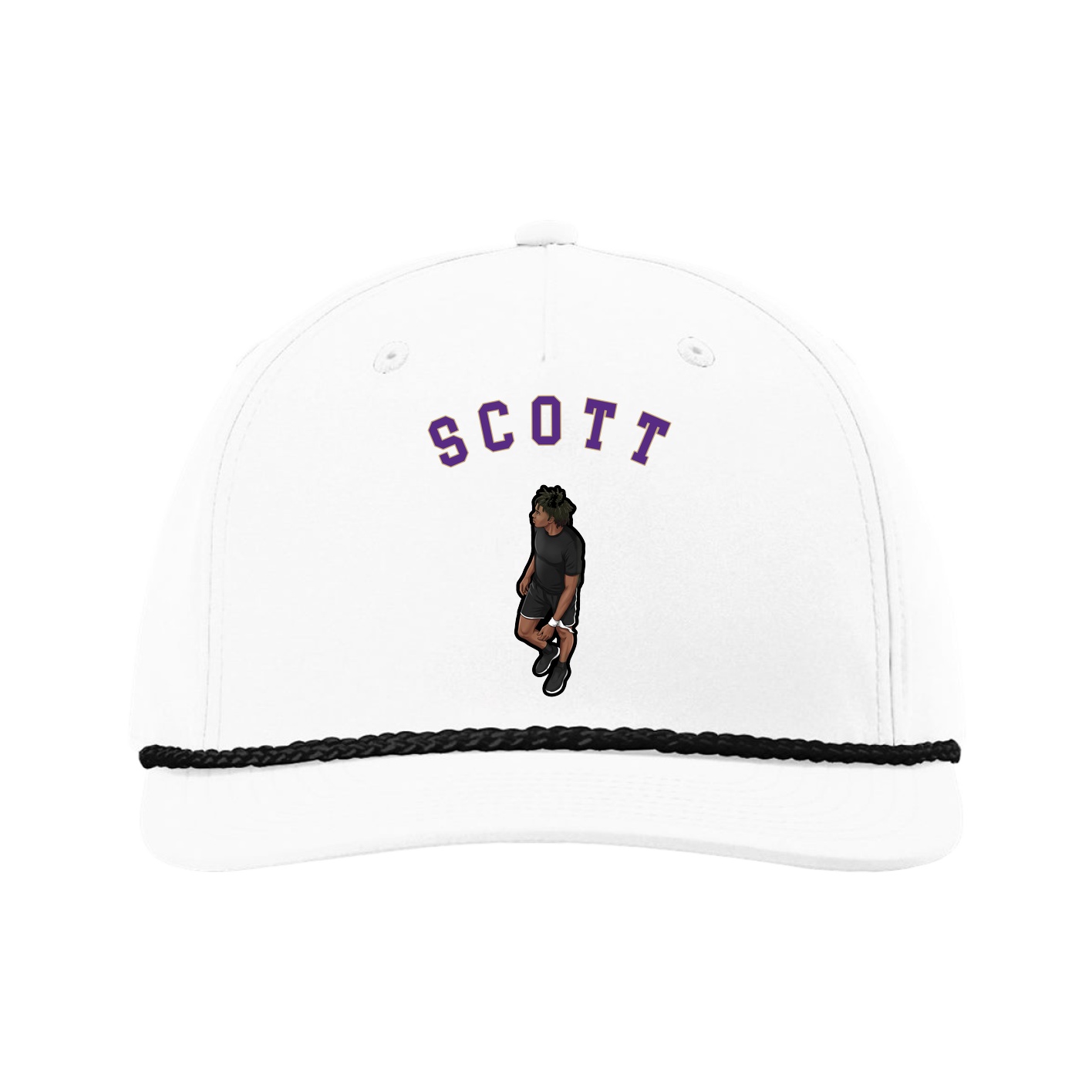 Five-Panel Classic Rope Cap — Shirsey Arch in White