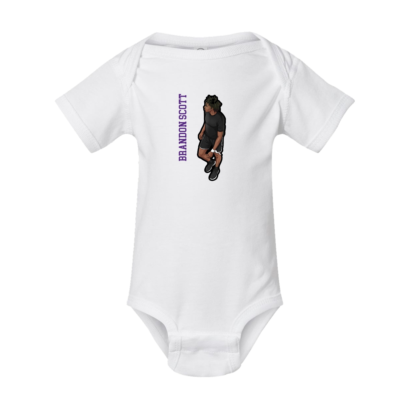 Baby Onesie — Name Vertical in White