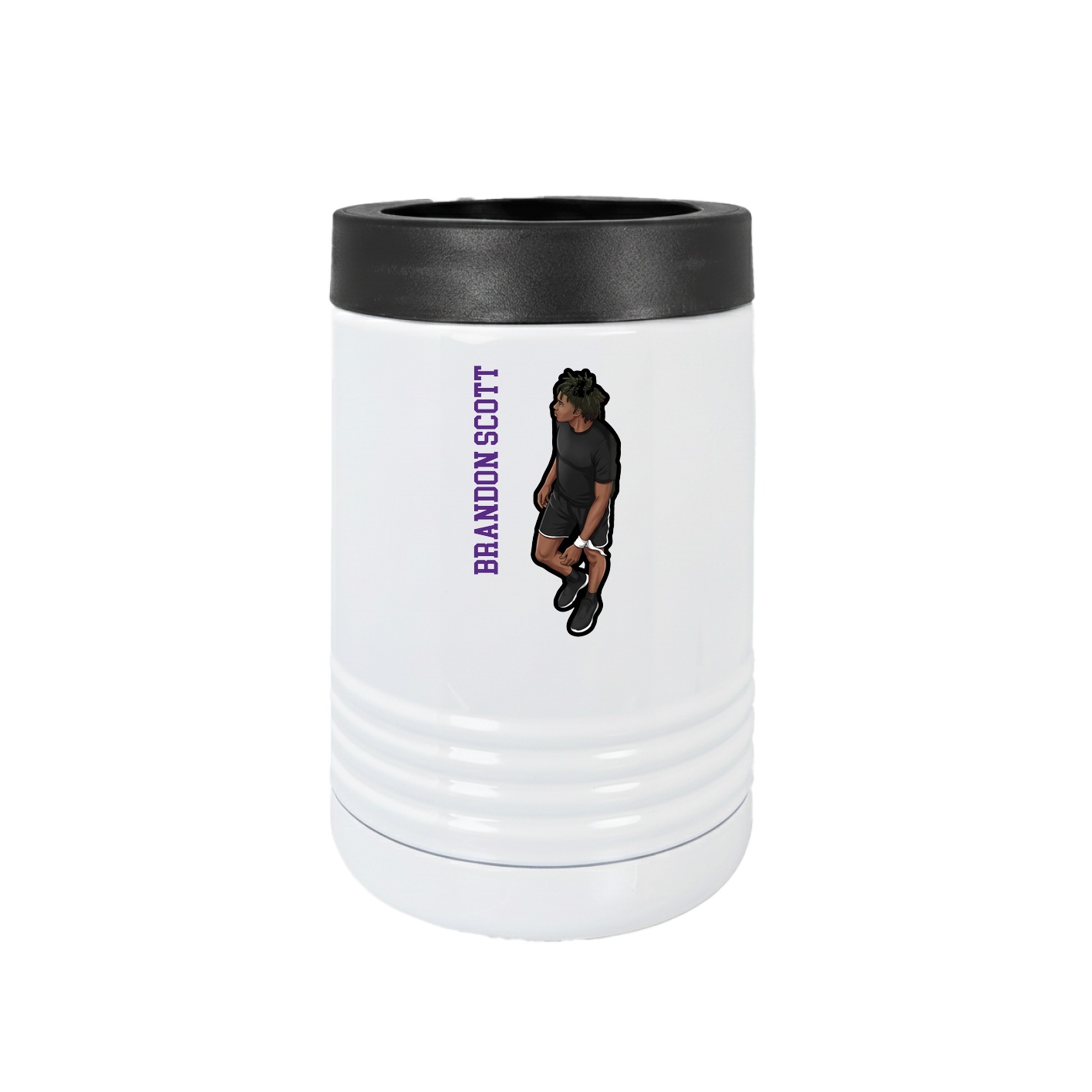 Beverage Holder — Name Vertical in White