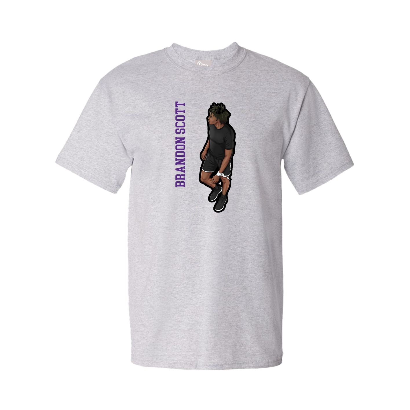 Youth Tee — Name Vertical in Grey