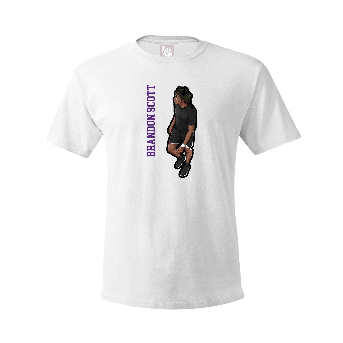 Youth Tee — Name Vertical in White