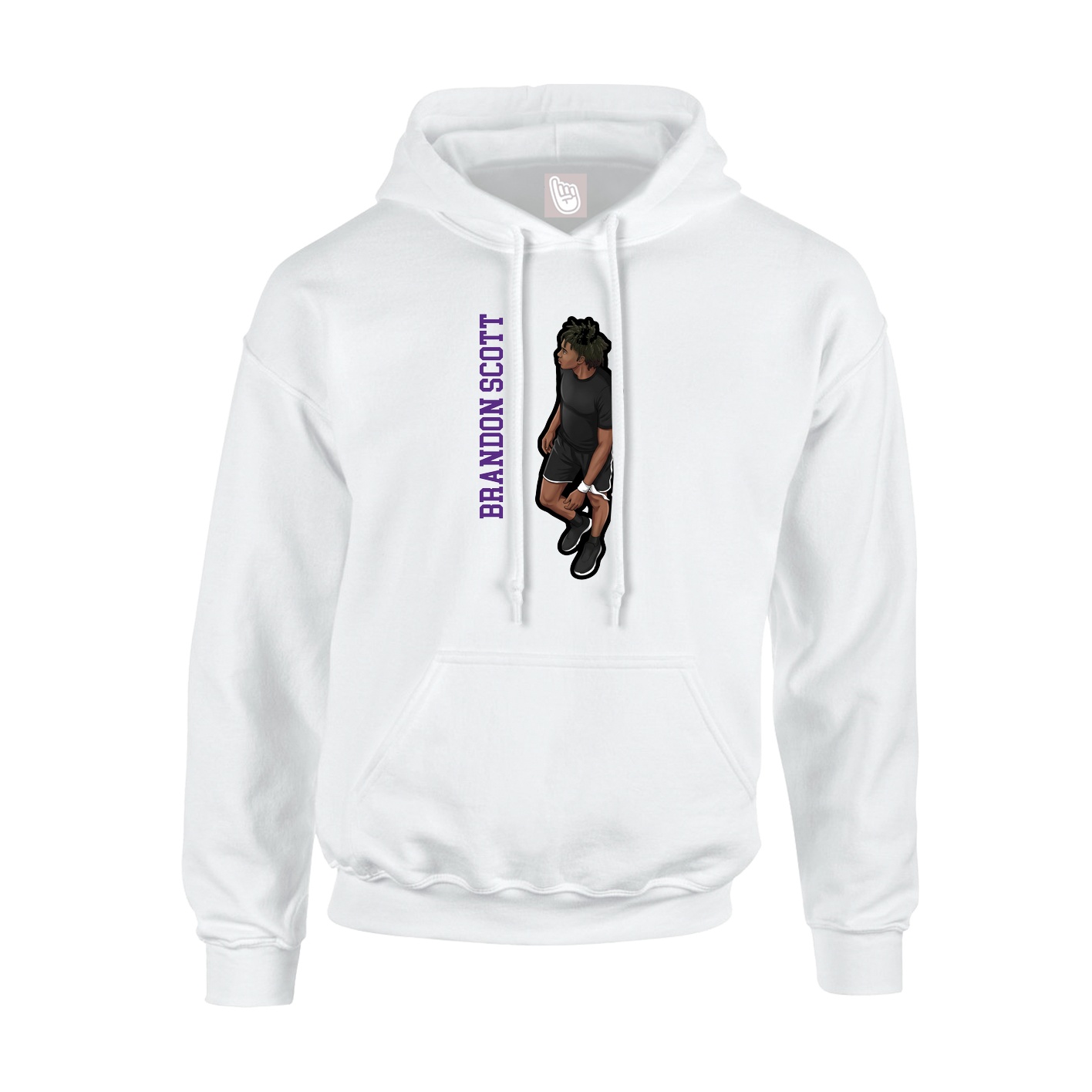 Youth Hoodie — Name Vertical in White