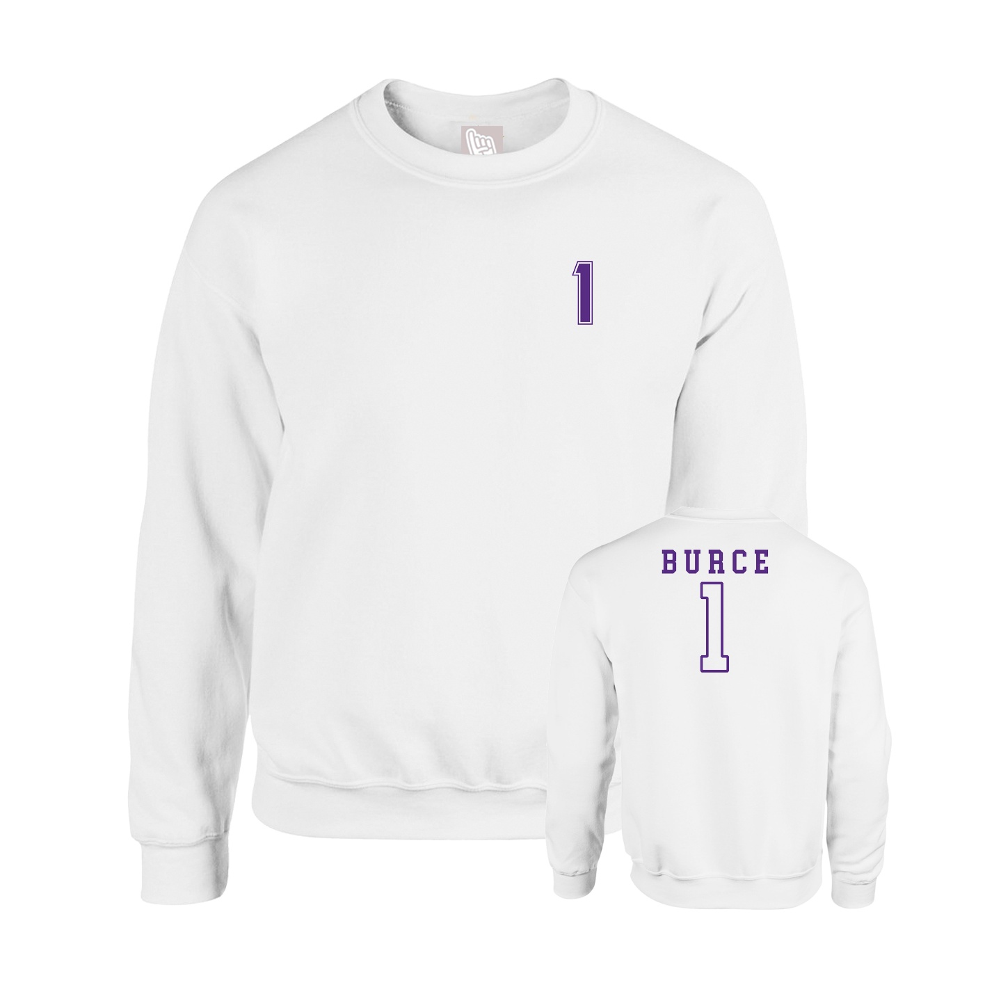 Fleece Crew — Chest Back in White
