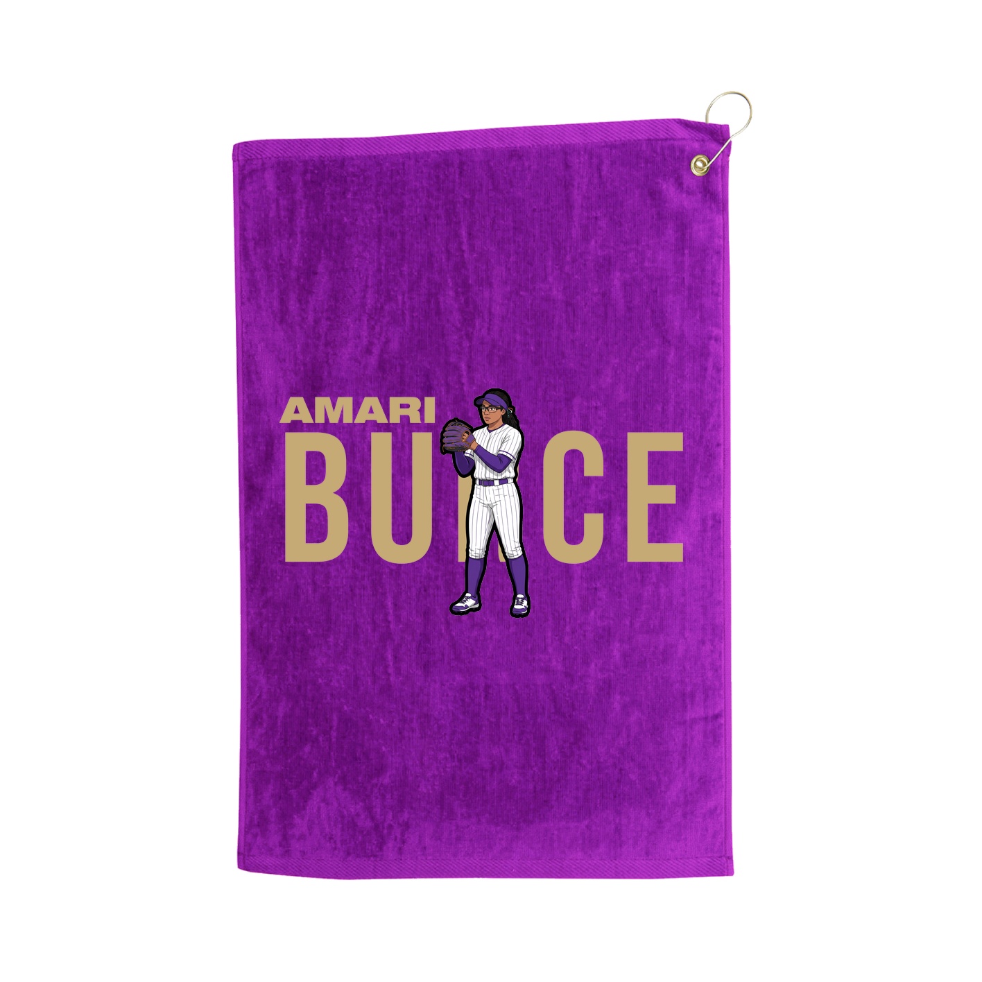 Golf Towel — Player Name in Purple