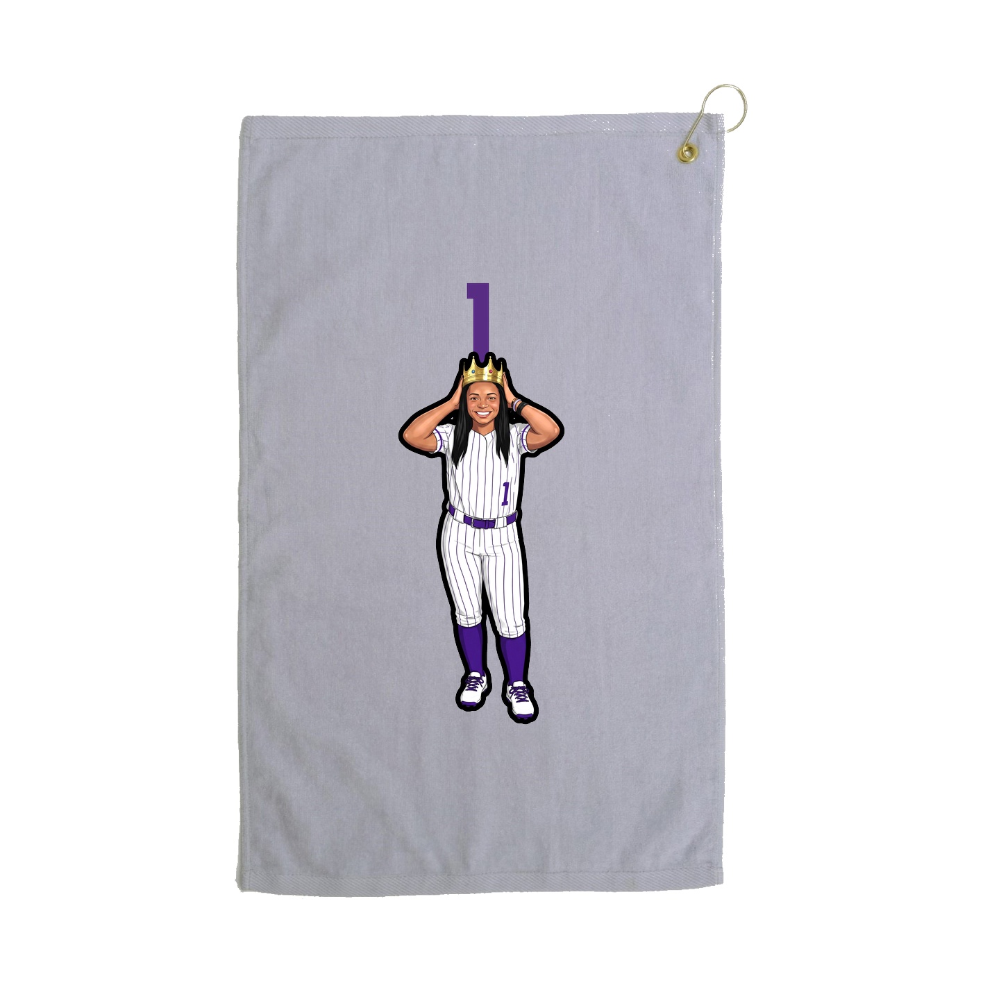 Golf Towel — Number Top in Grey