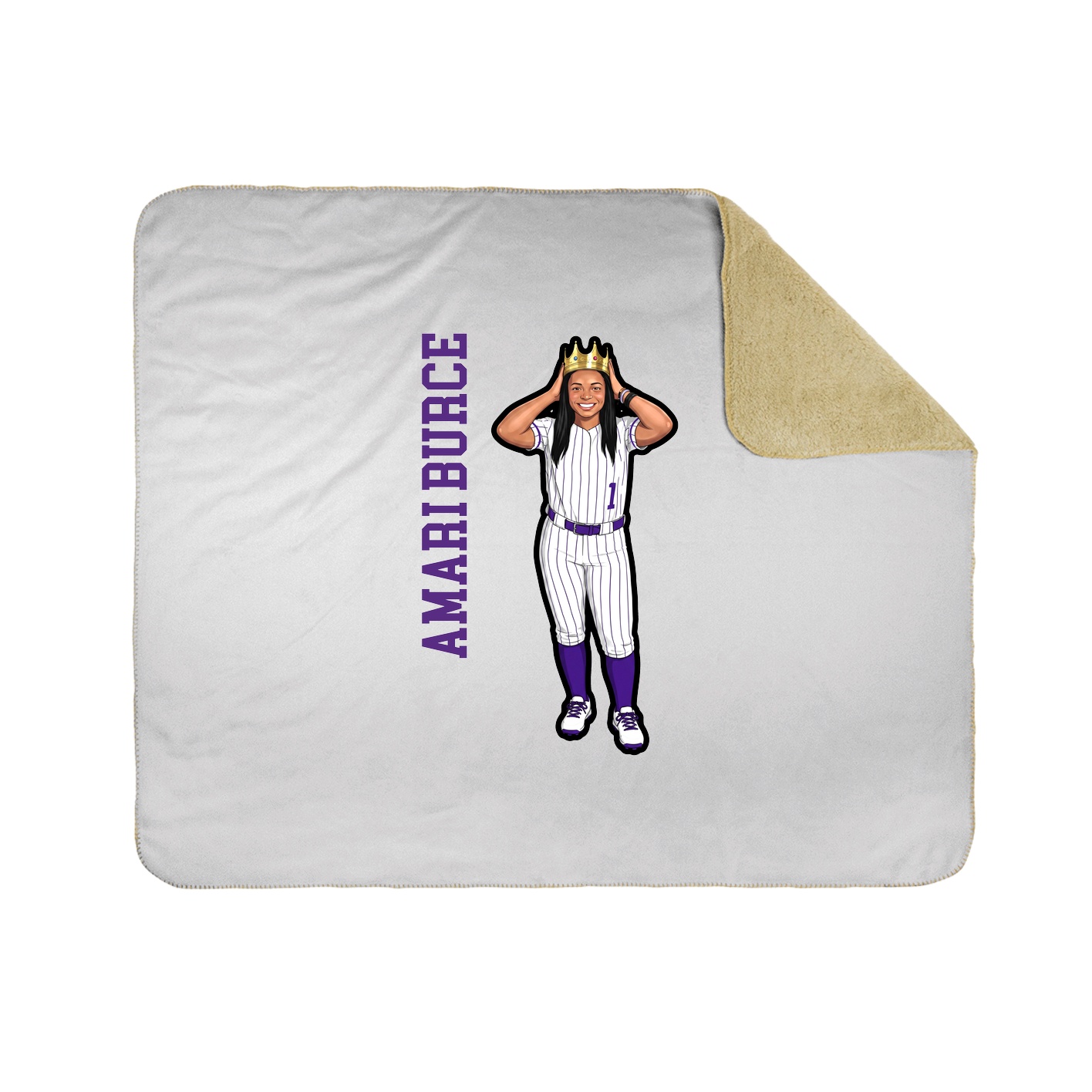 Throw Blanket — Name Vertical in White