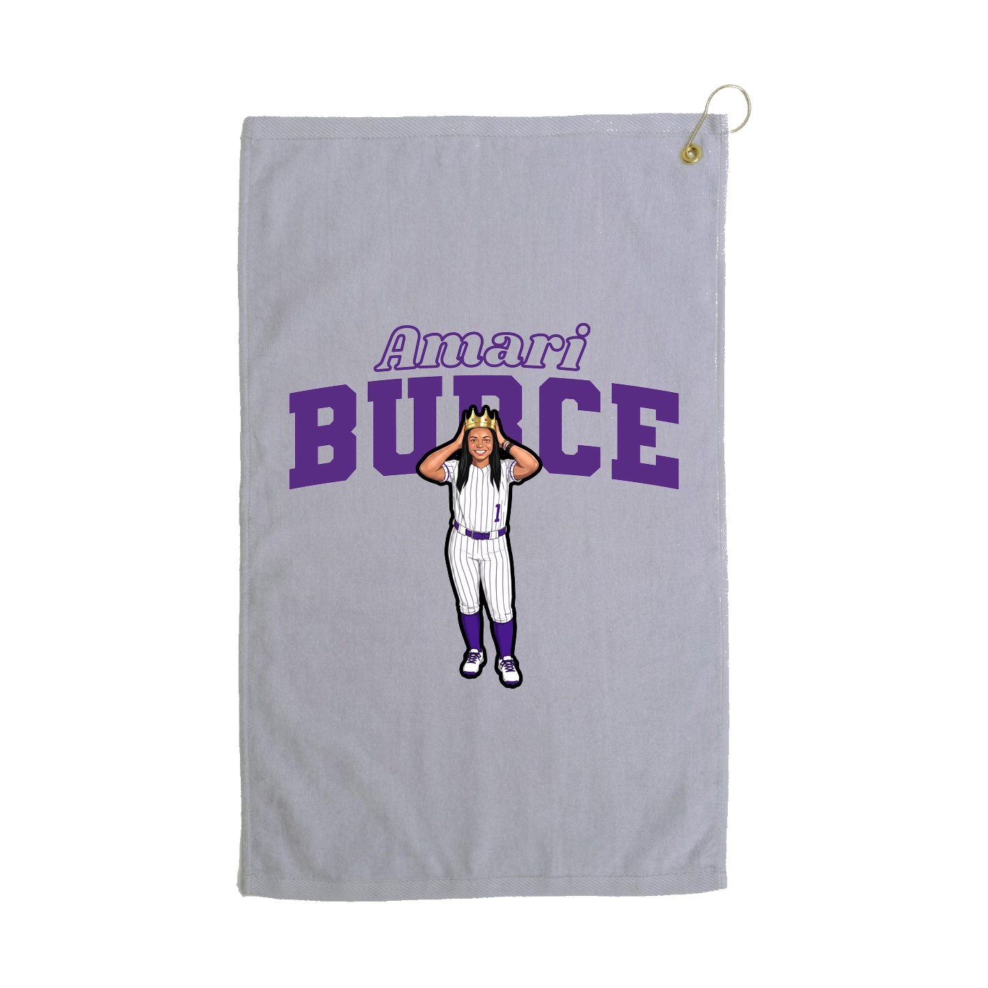 Golf Towel — Name Arch in Grey