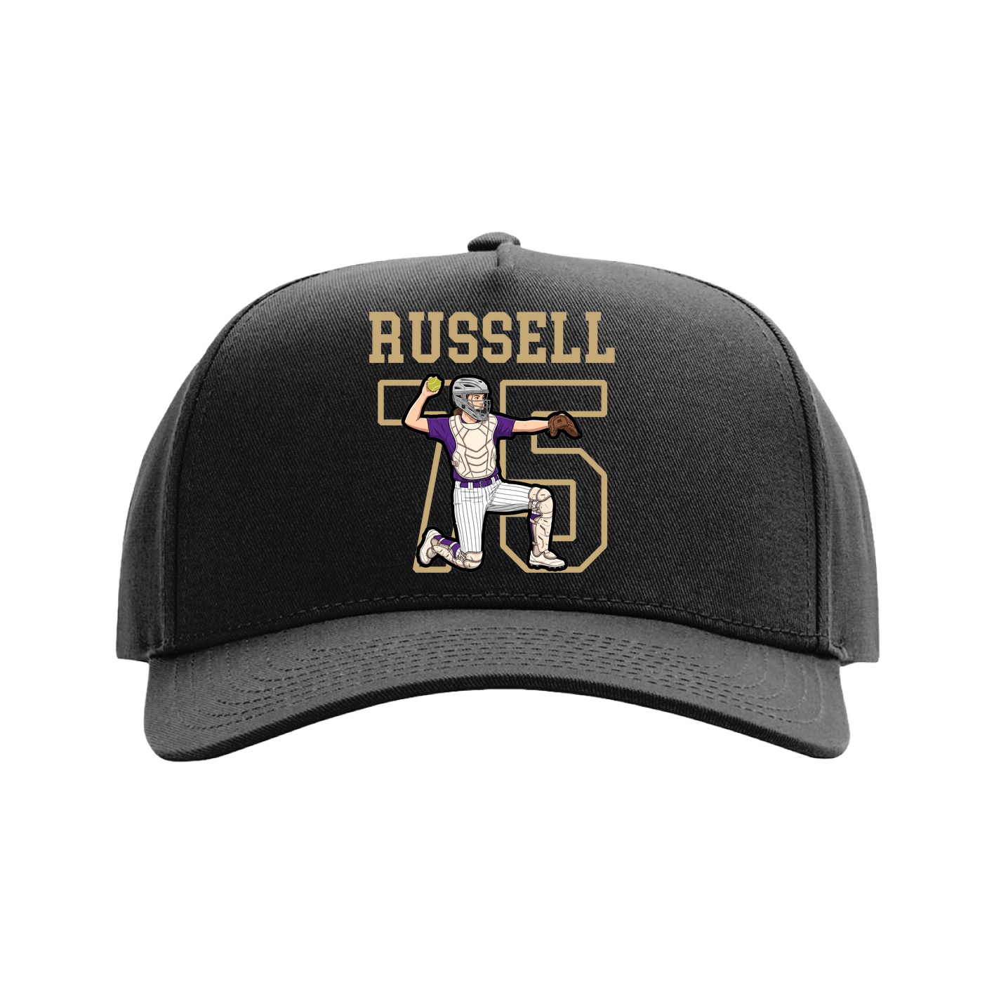 Full Fabric Five-Panel Champ Cap — Shirsey in Black