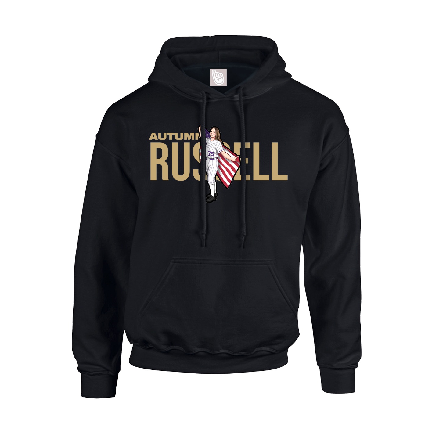 Youth Hoodie — Player Name in Black
