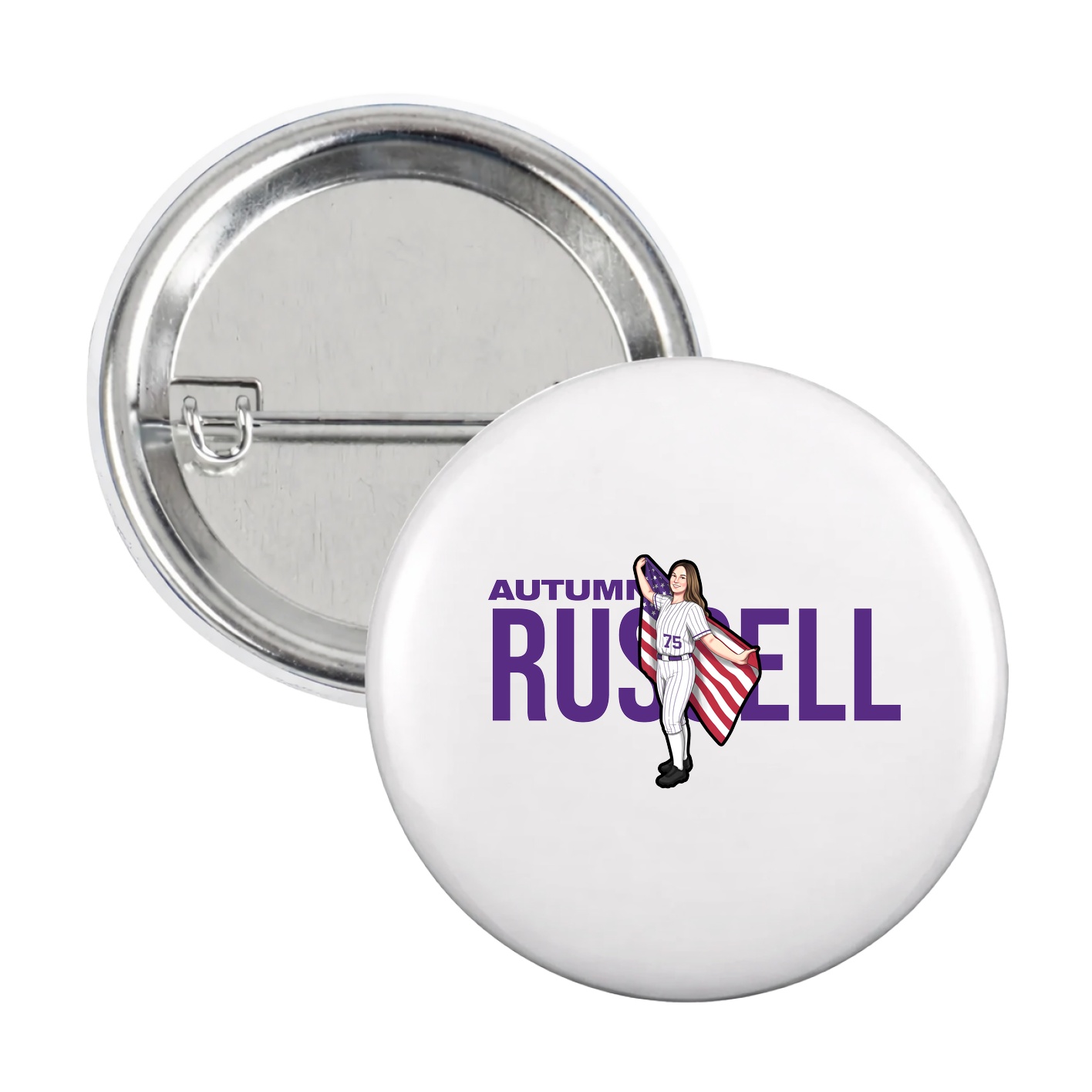 Game Day Button — Player Name in White
