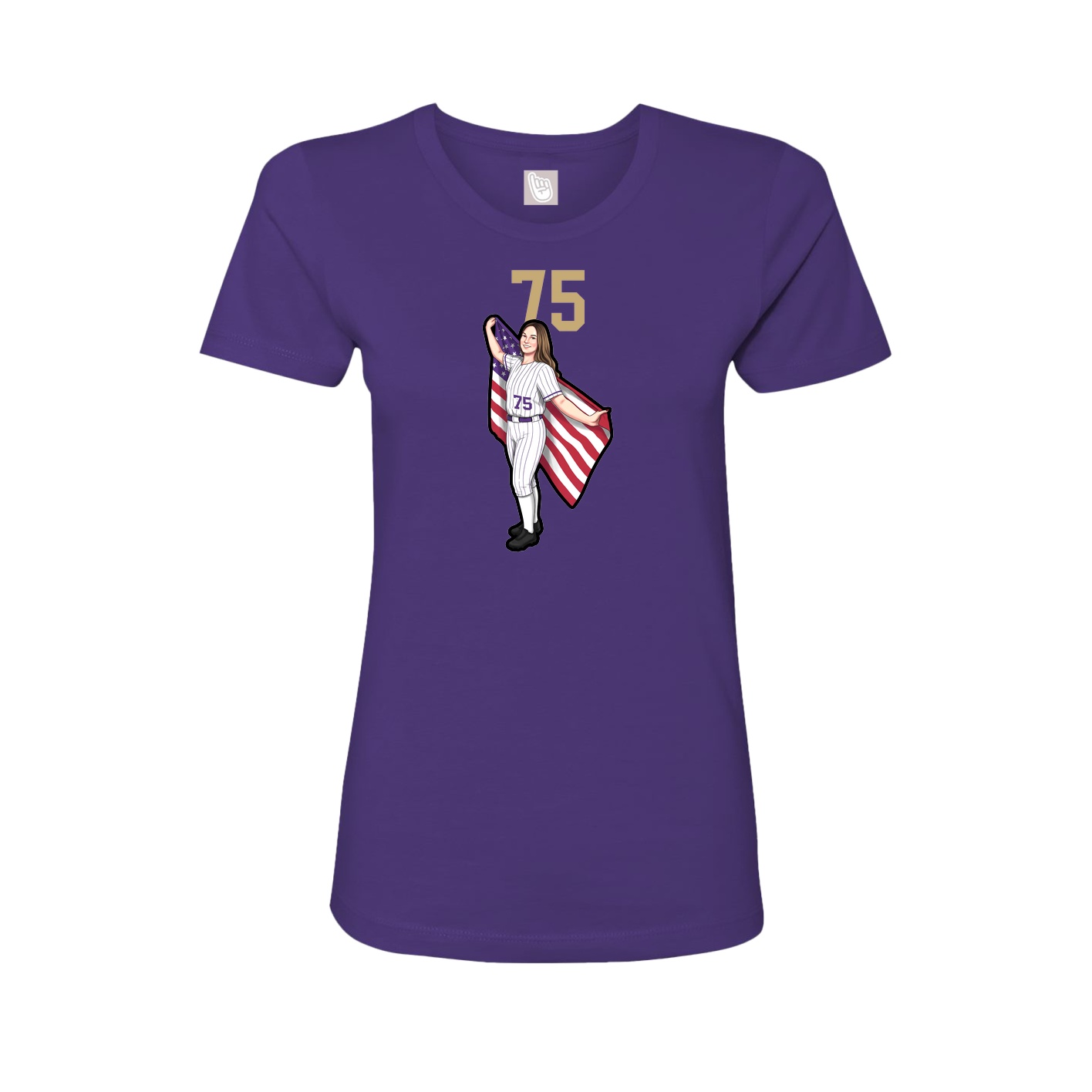 Fitted Women's Tee — Number Top in Purple
