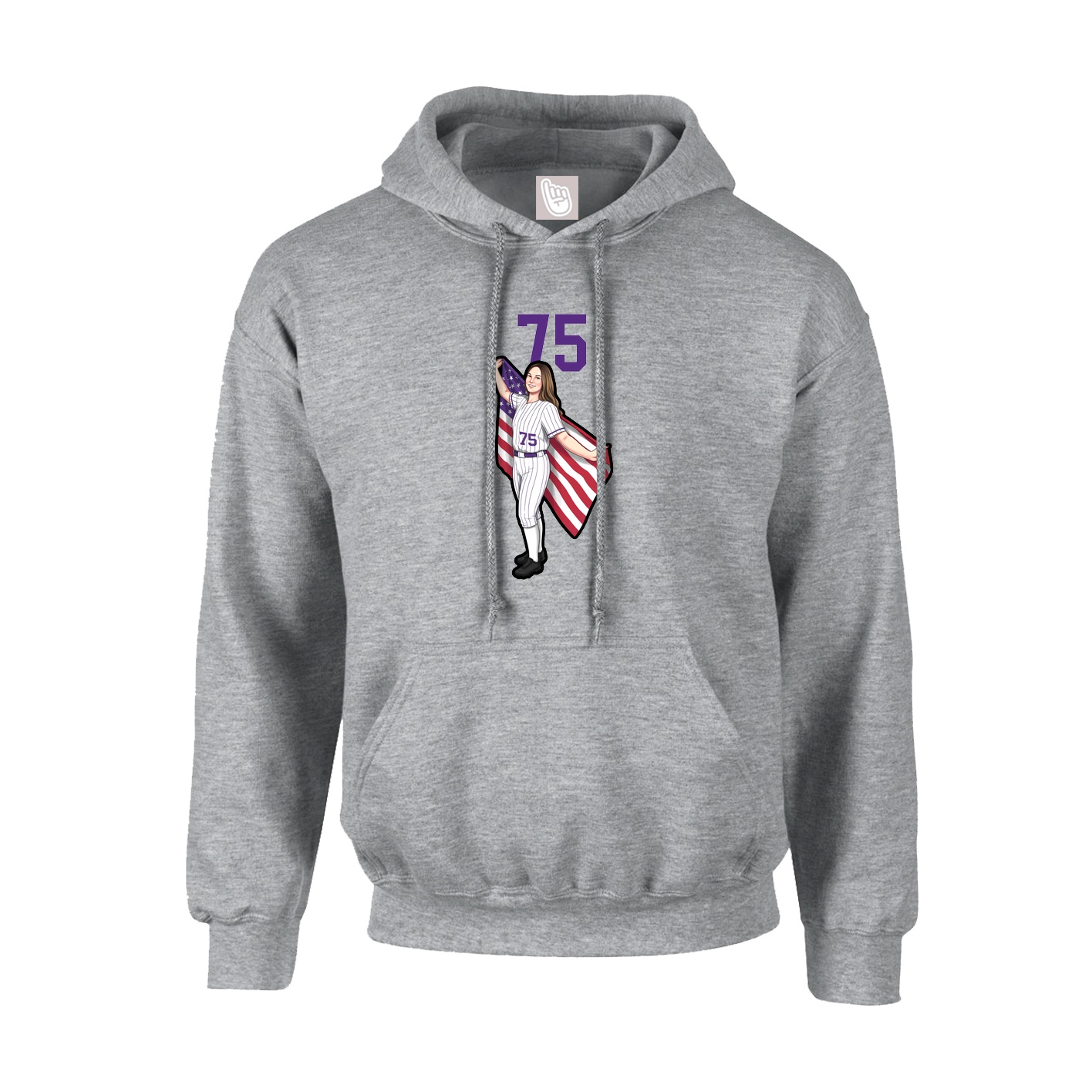 Youth Hoodie — Number Top in Grey