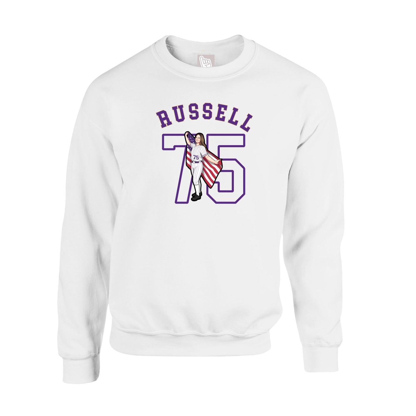 Fleece Crew — Shirsey Arch in White
