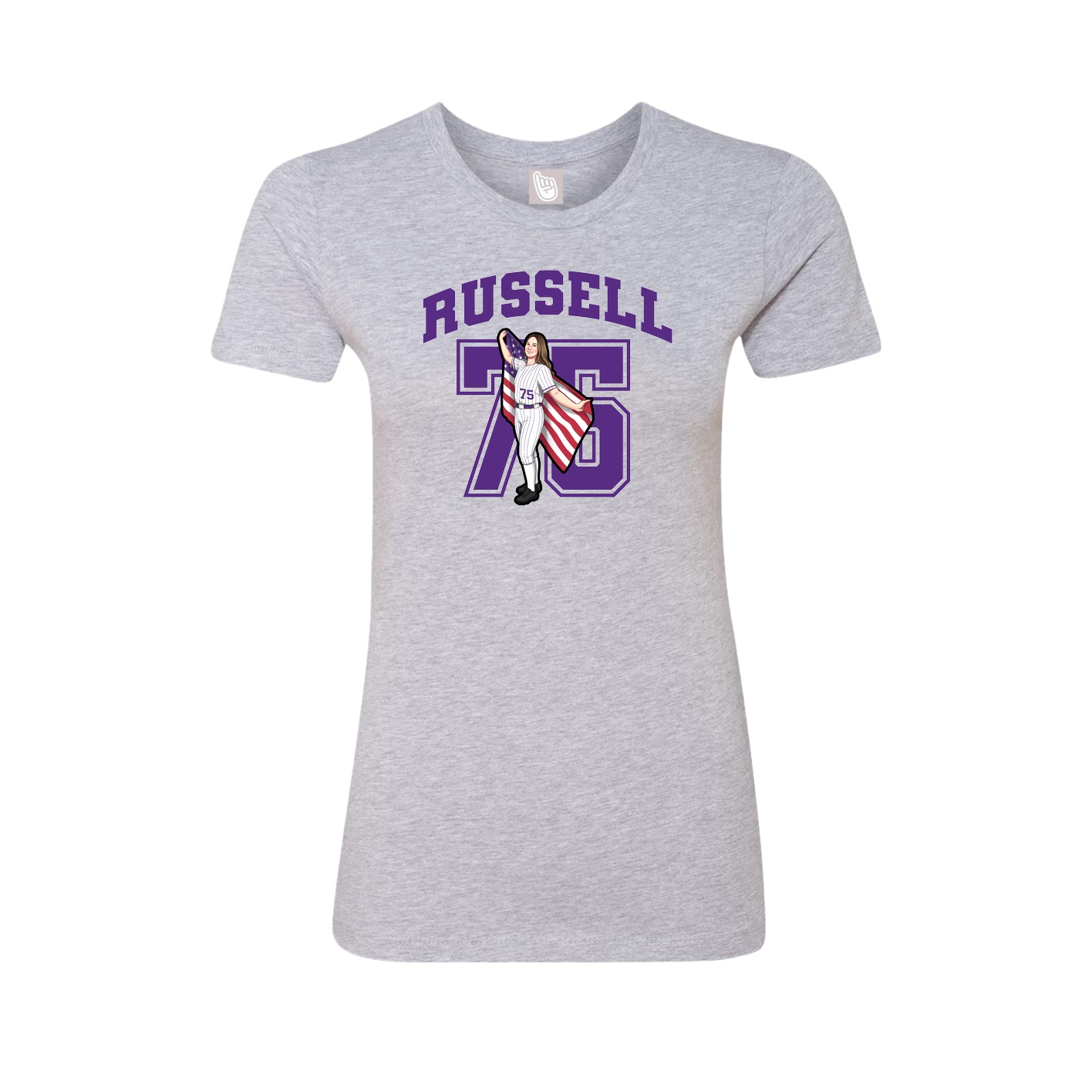 Fitted Women's Tee — Number in Grey