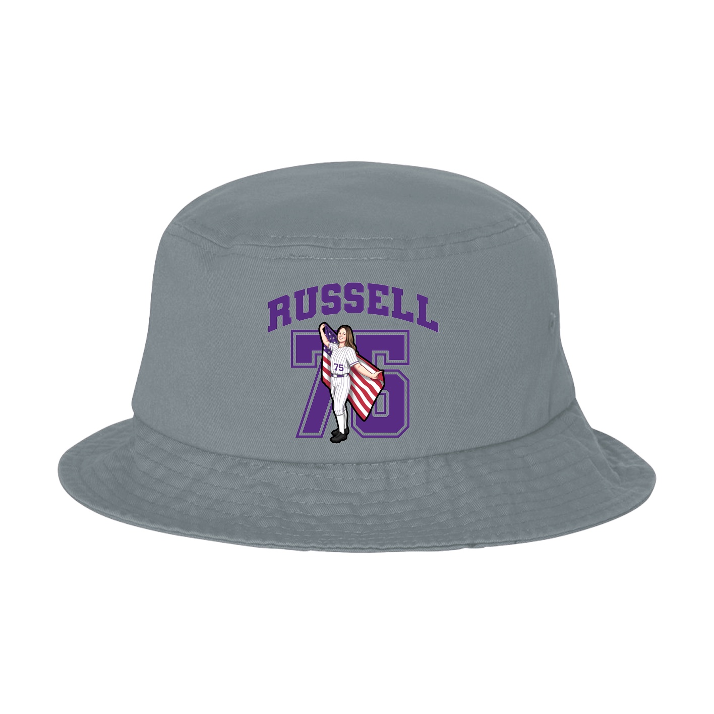 Bucket Cap — Number in Grey
