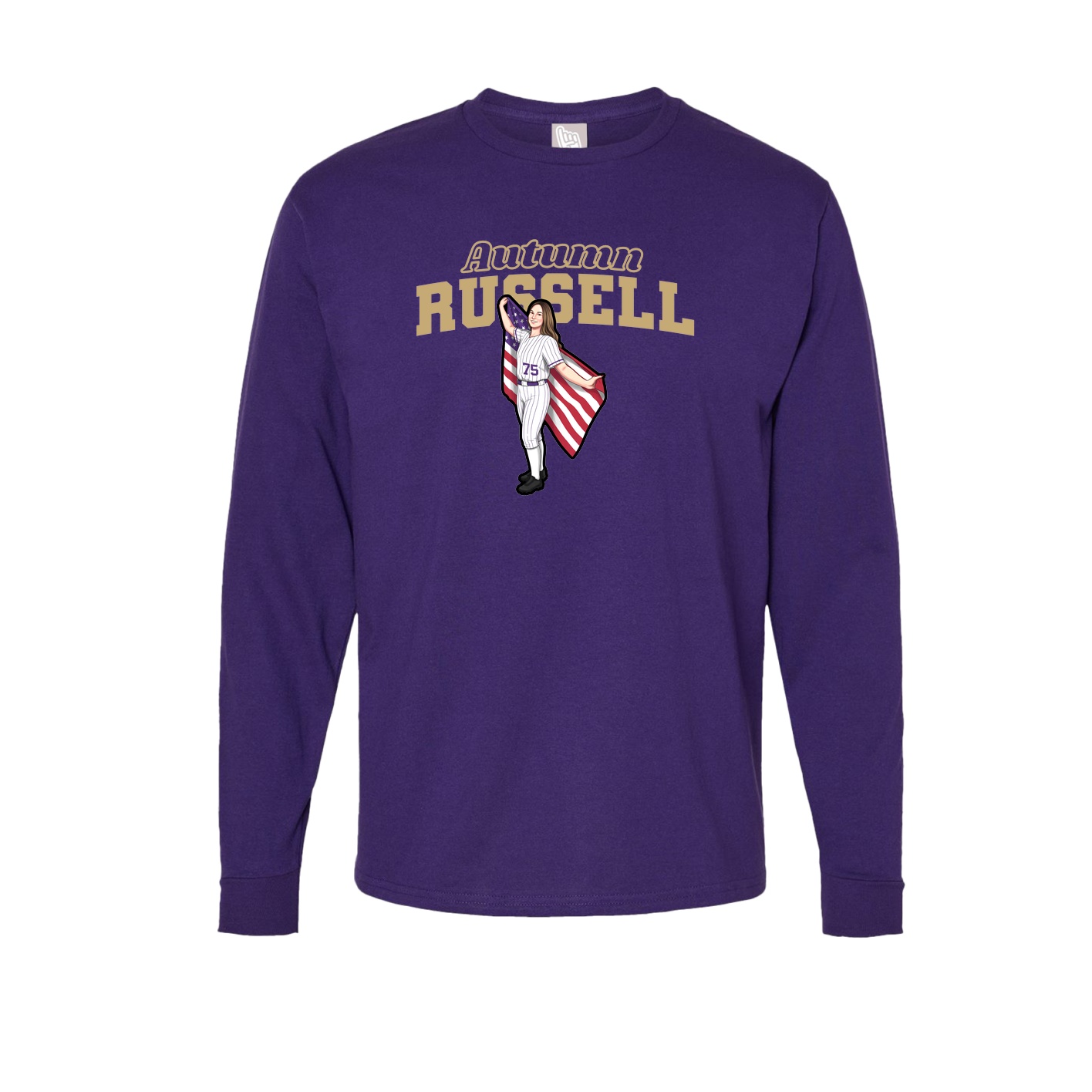 Long Sleeve Tee — Name Arch in Purple