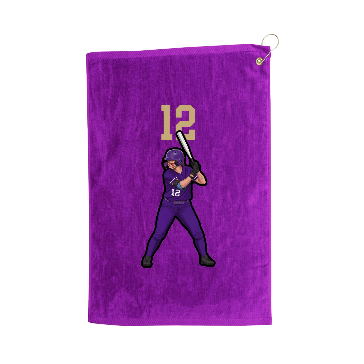 Golf Towel — Number Top in Purple