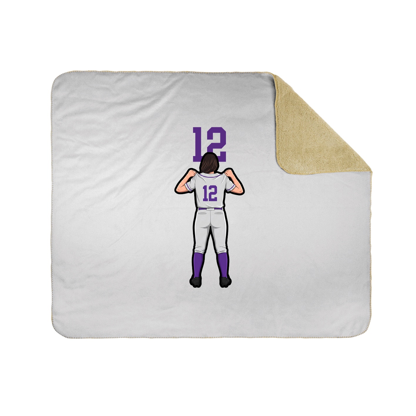 Throw Blanket — Number Top in White