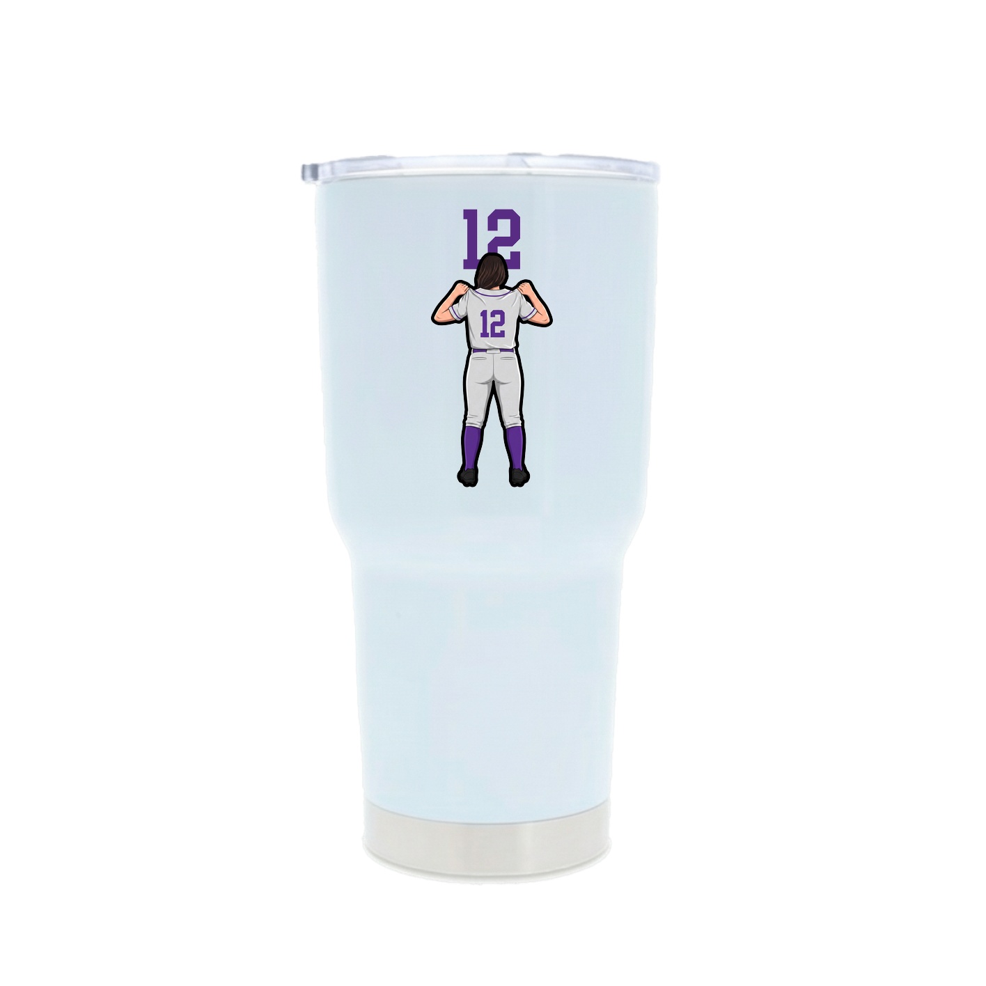 30oz Stainless Steel Tumbler — Number Top in White