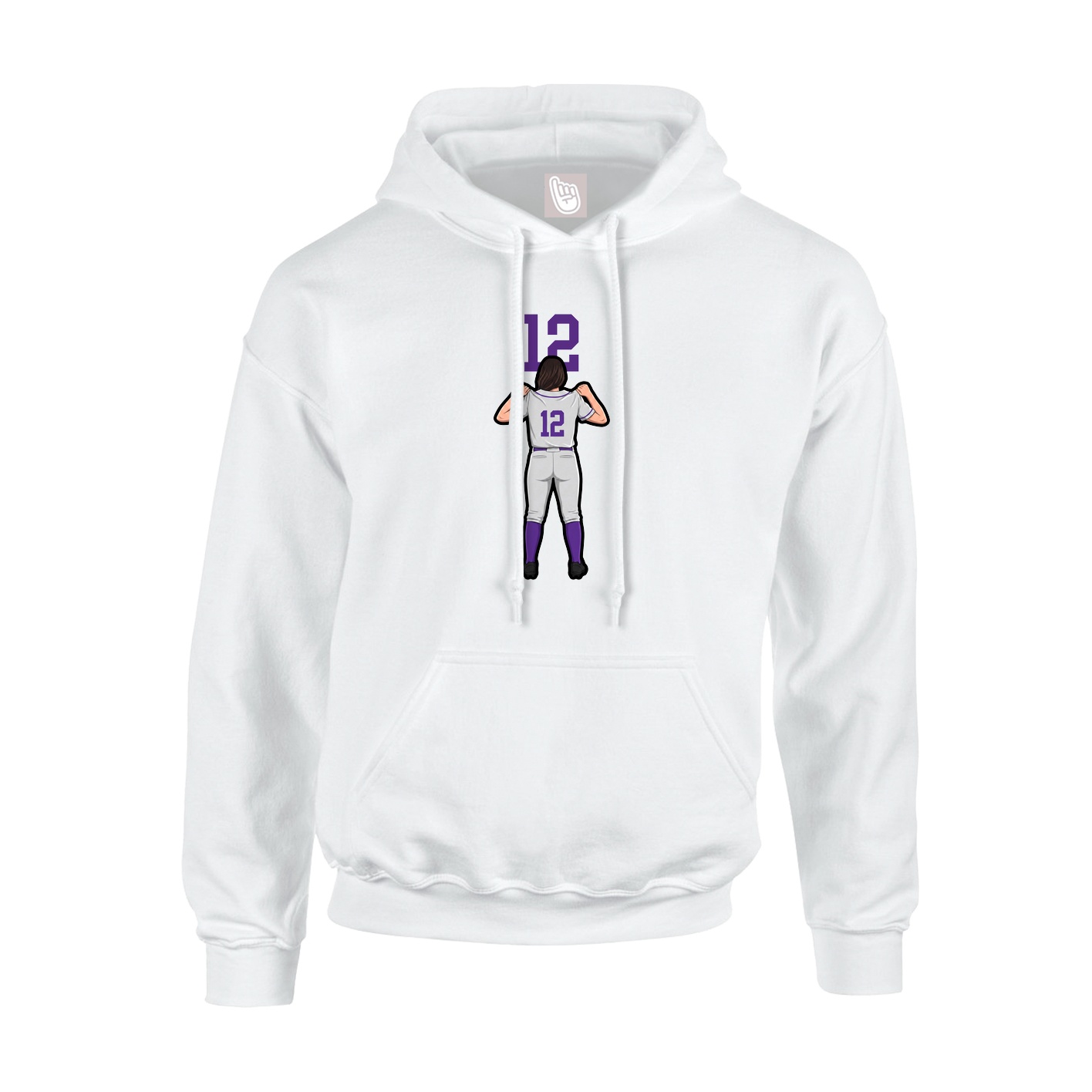 Youth Hoodie — Number Top in White