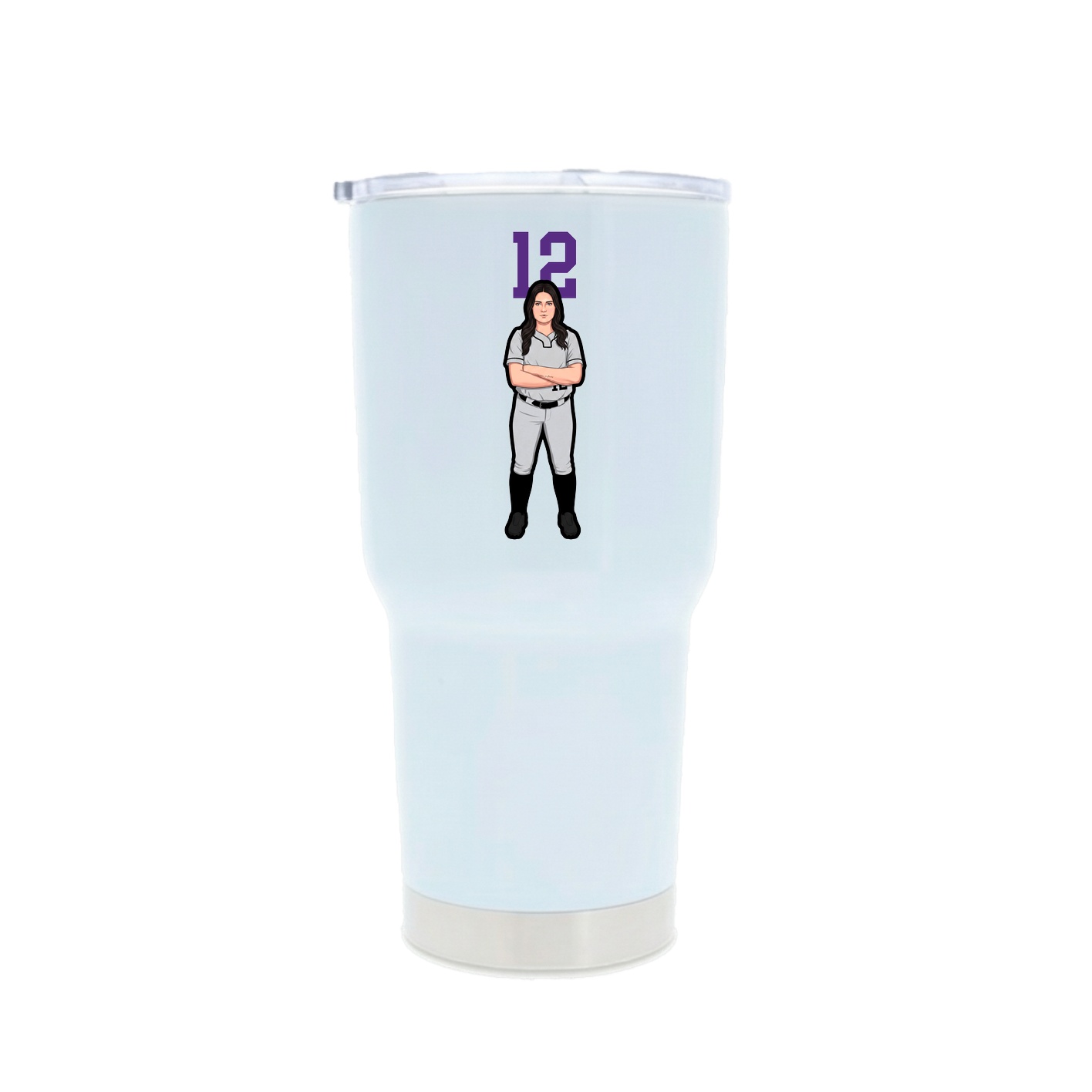 30oz Stainless Steel Tumbler — Number Top in White
