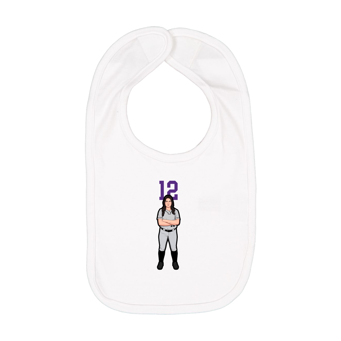 Infant Bib — Number Top in White
