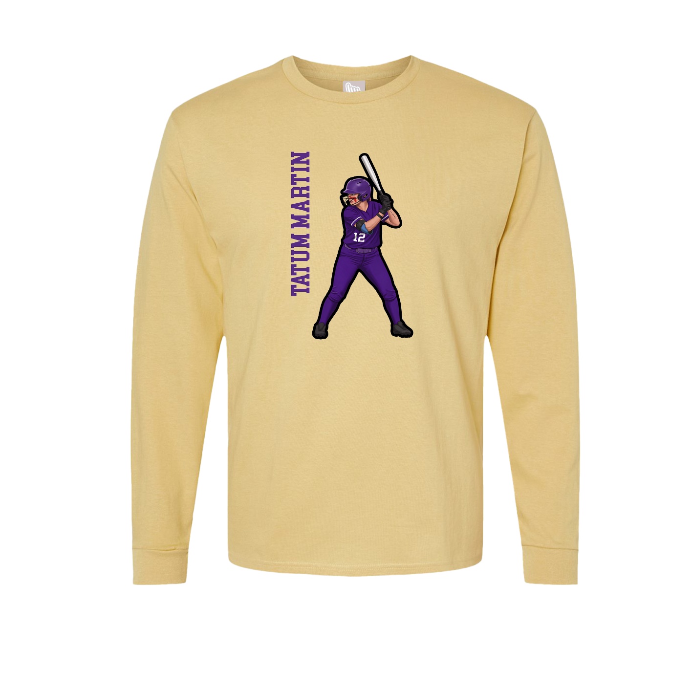 Long Sleeve Tee — Name Vertical in Vegas Gold