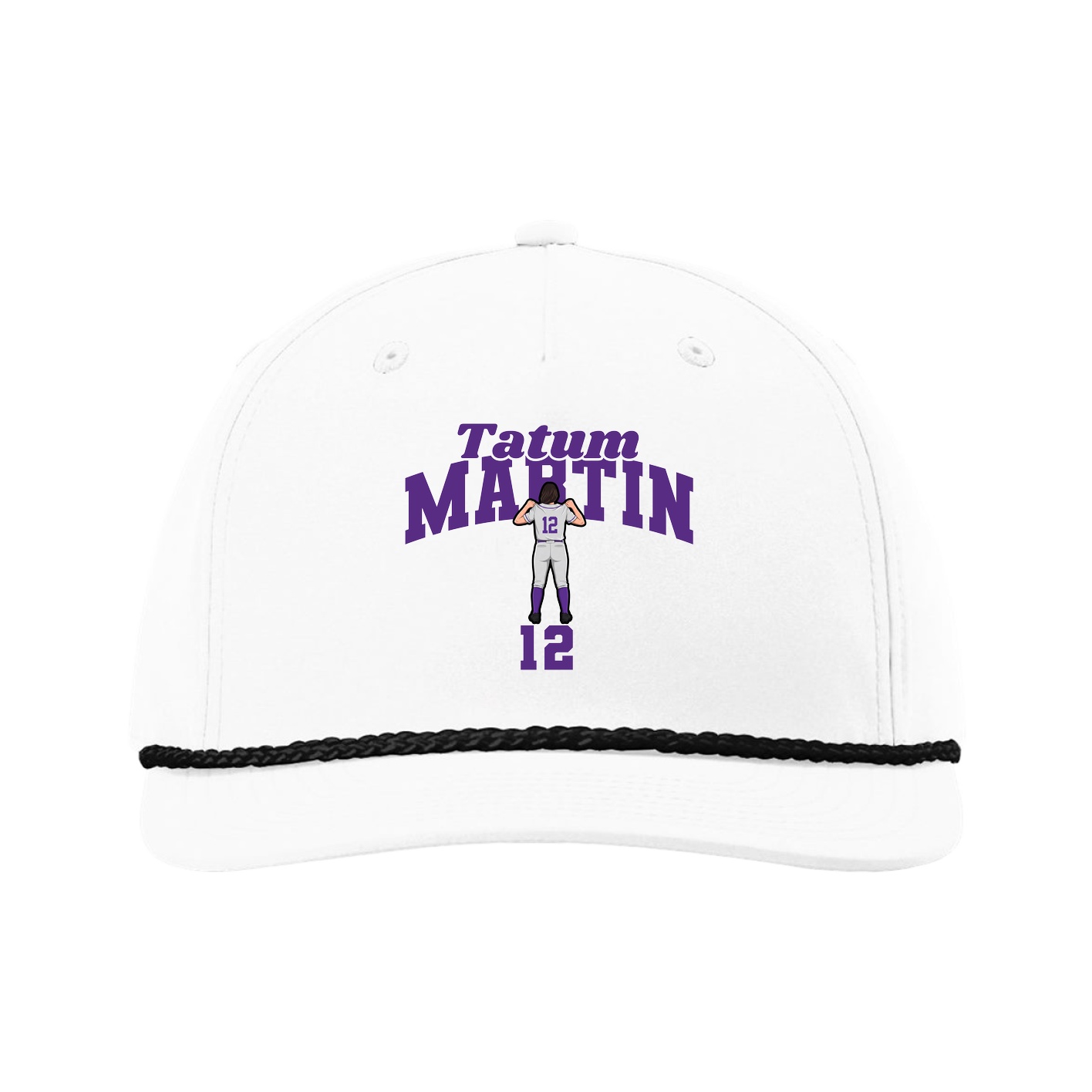 Five-Panel Classic Rope Cap — Signature Arch in White