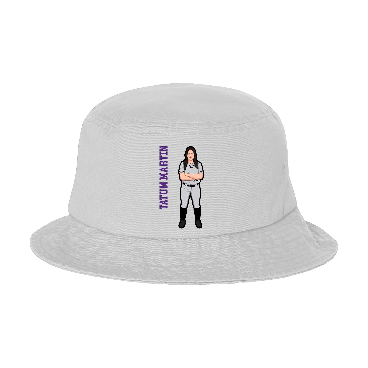 Bucket Cap — Name Vertical in White