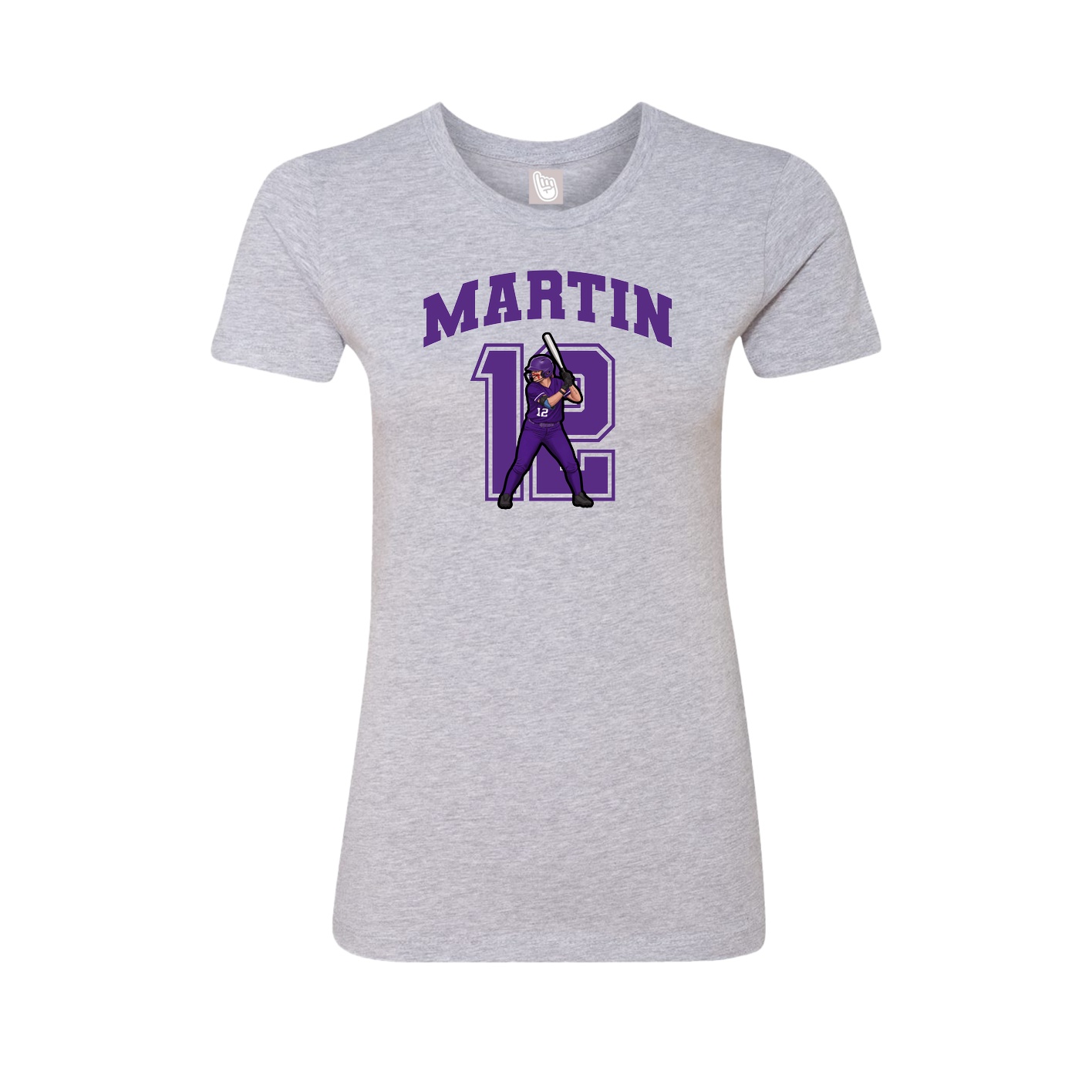Fitted Women's Tee — Number in Grey
