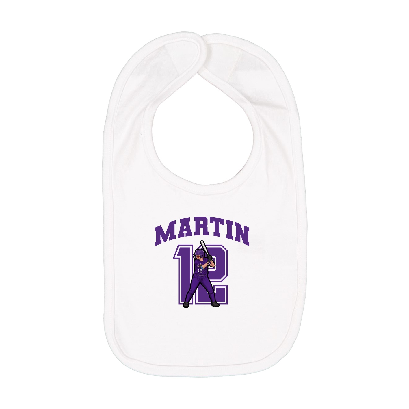 Infant Bib — Number in White