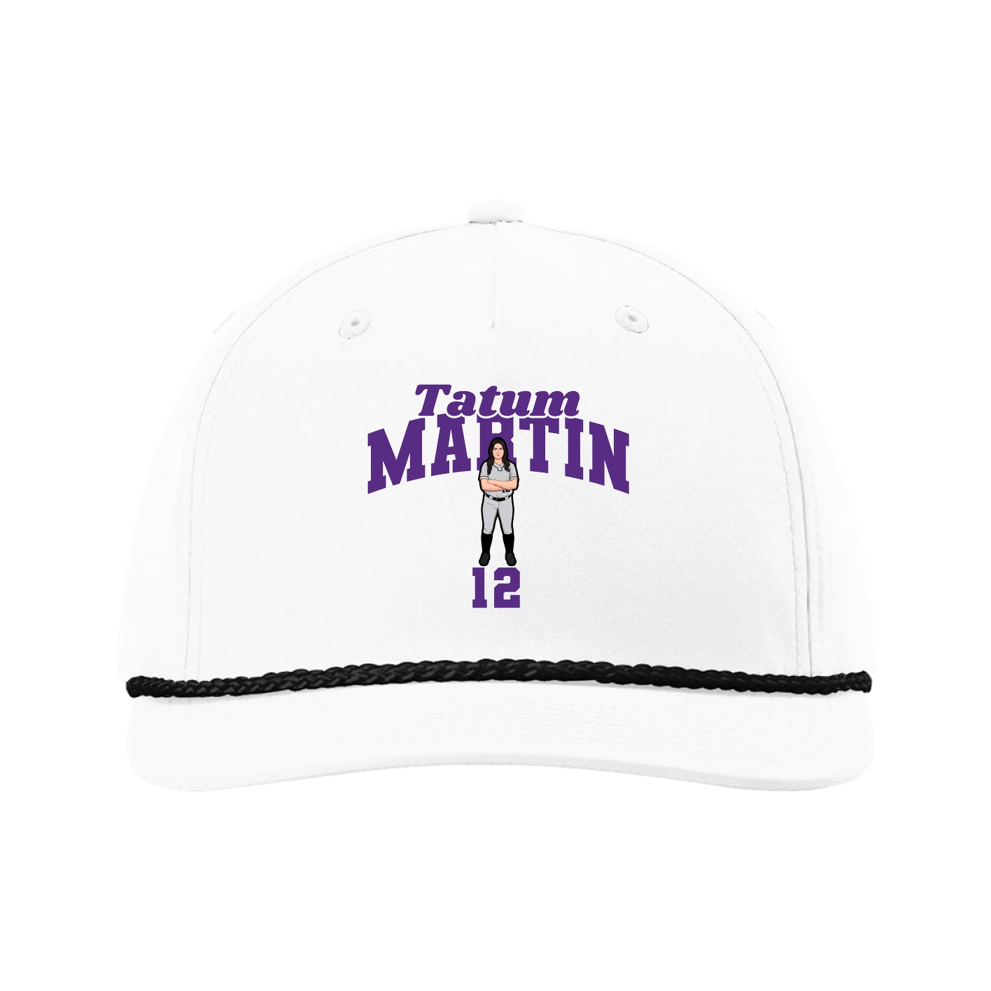 Five-Panel Classic Rope Cap — Signature Arch in White