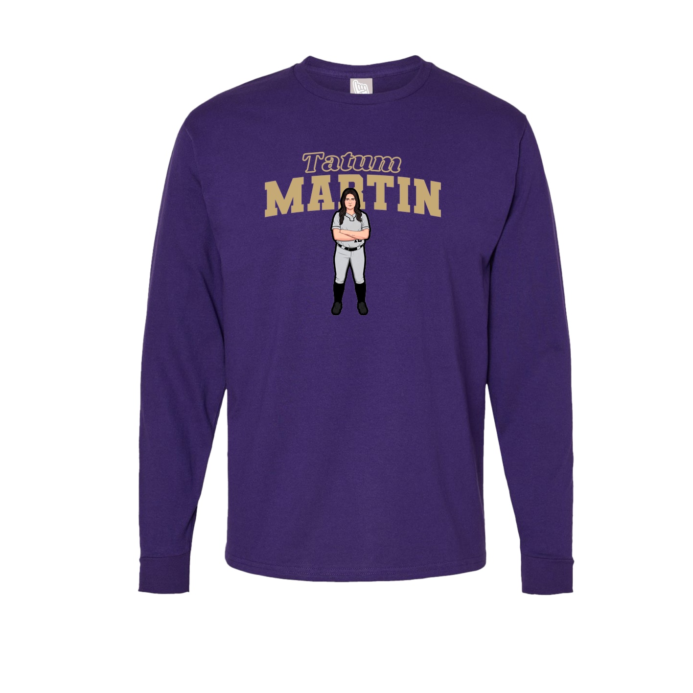 Long Sleeve Tee — Name Arch in Purple