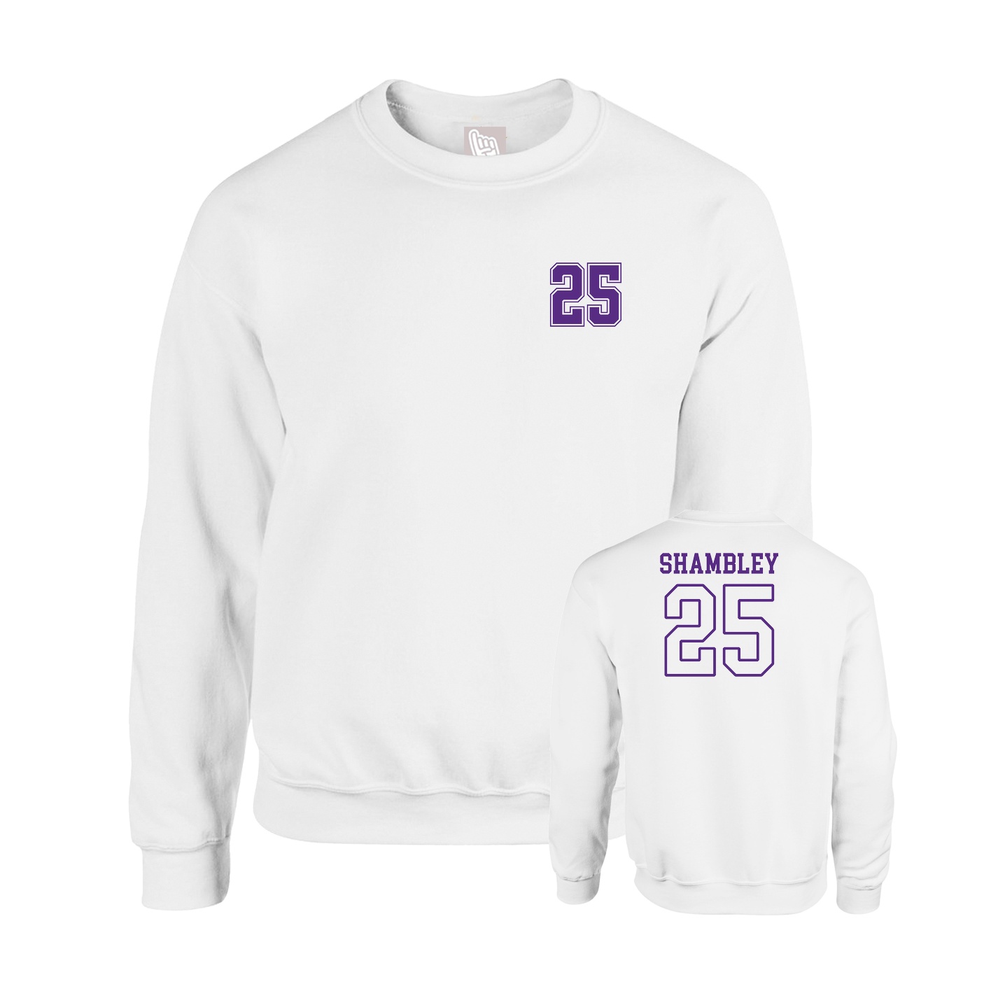 Fleece Crew — Chest Back in White