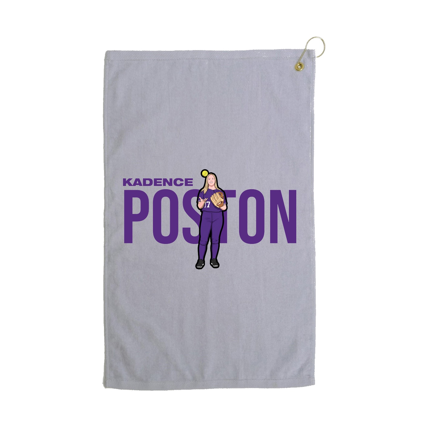 Golf Towel — Player Name in Grey