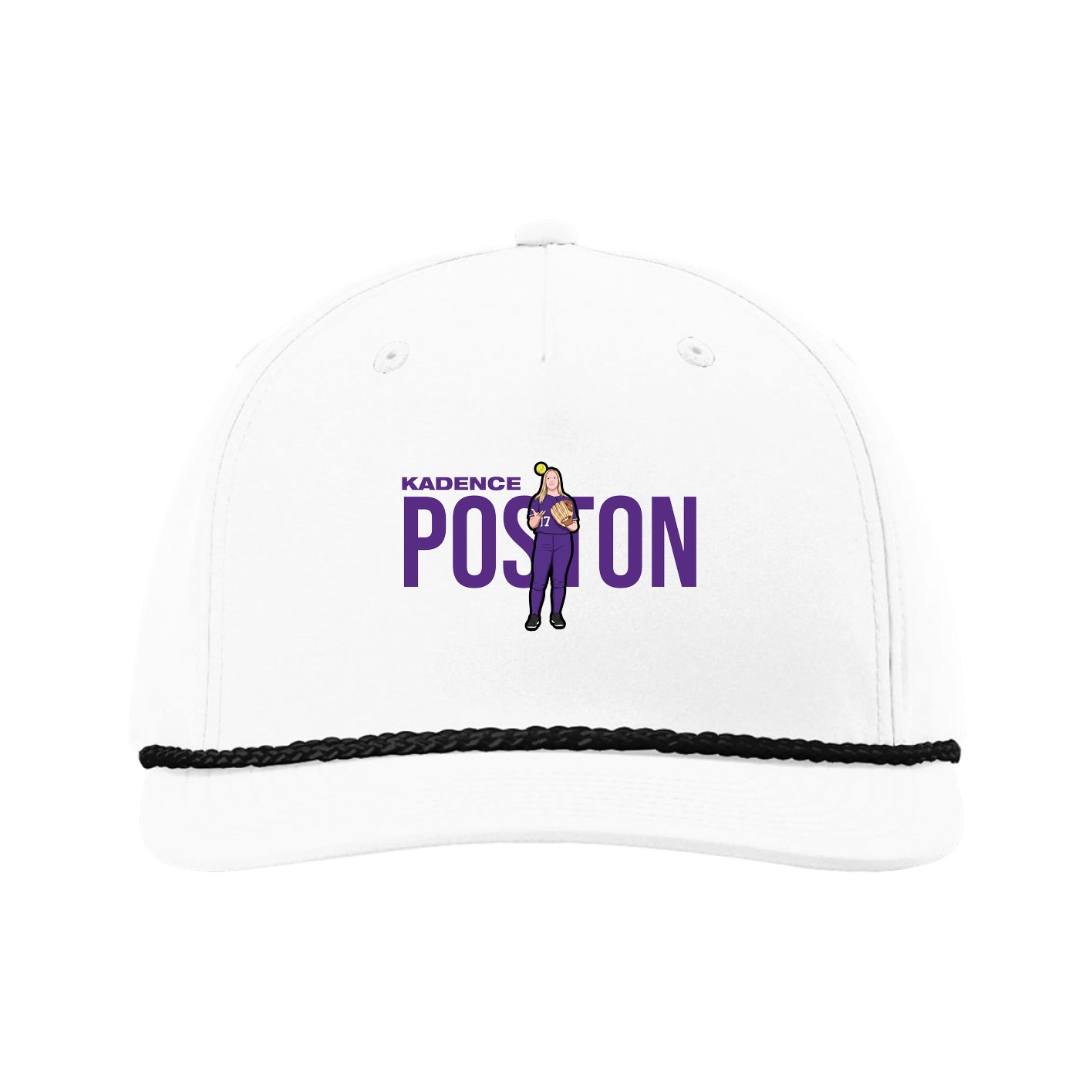 Five-Panel Classic Rope Cap — Player Name in White