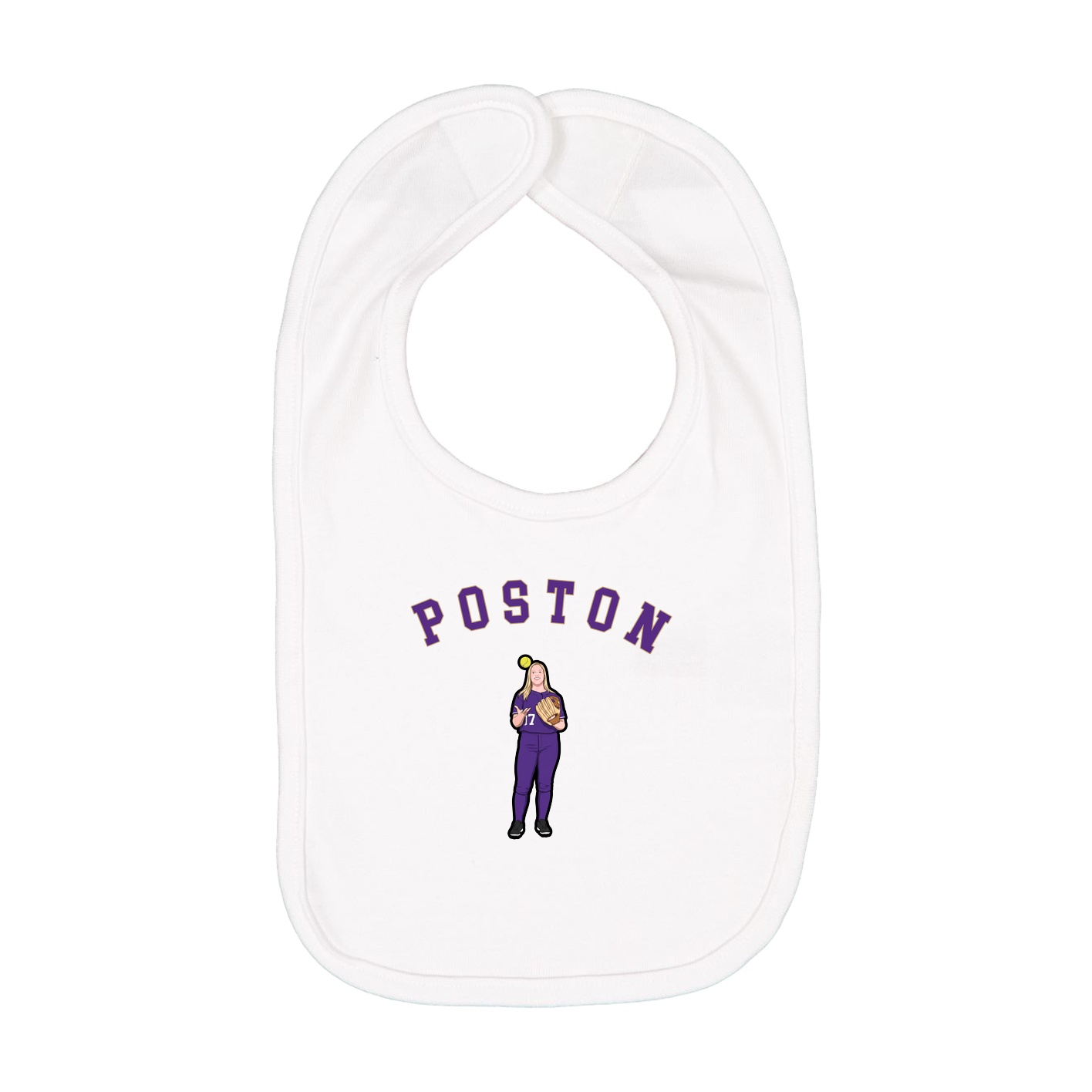 Infant Bib — Shirsey Arch in White