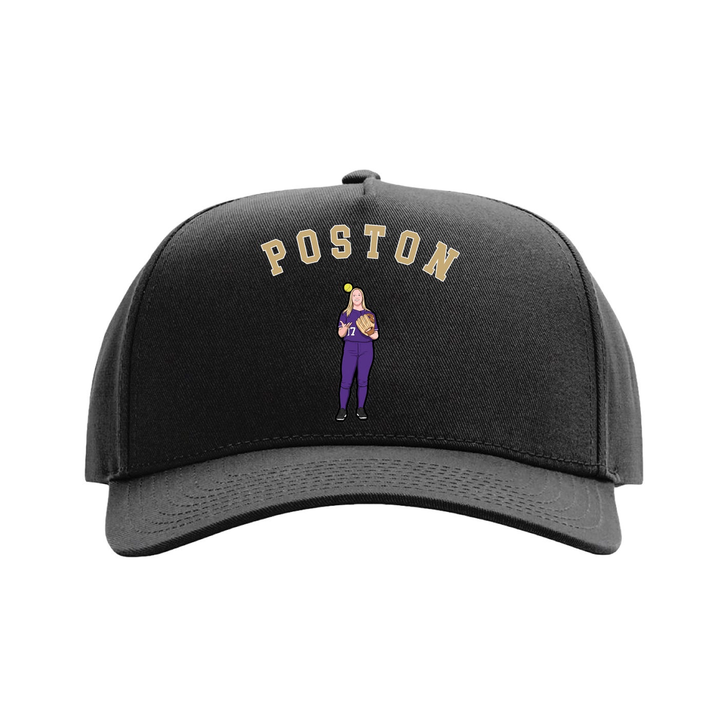 Full Fabric Five-Panel Champ Cap — Shirsey Arch in Black