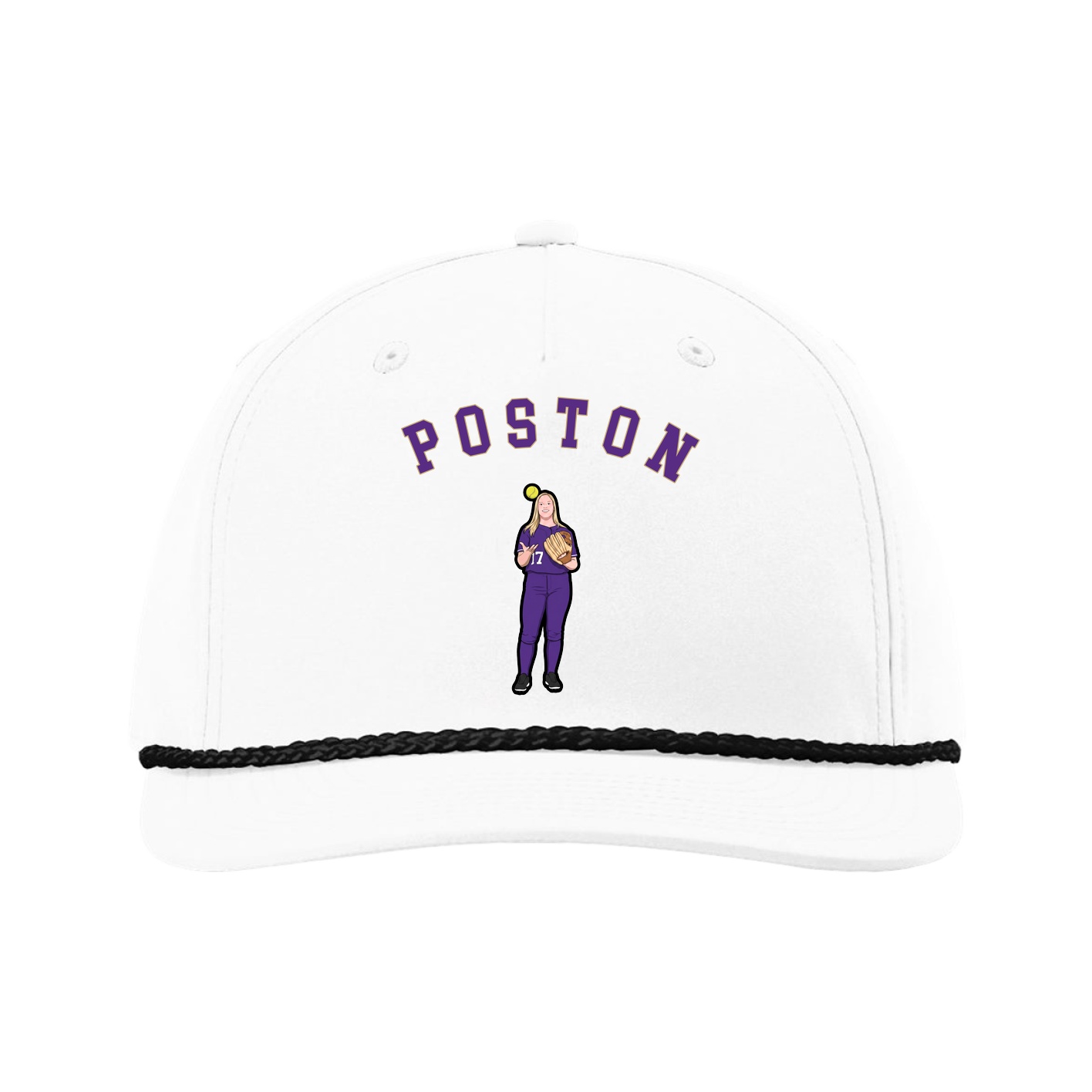 Five-Panel Classic Rope Cap — Shirsey Arch in White